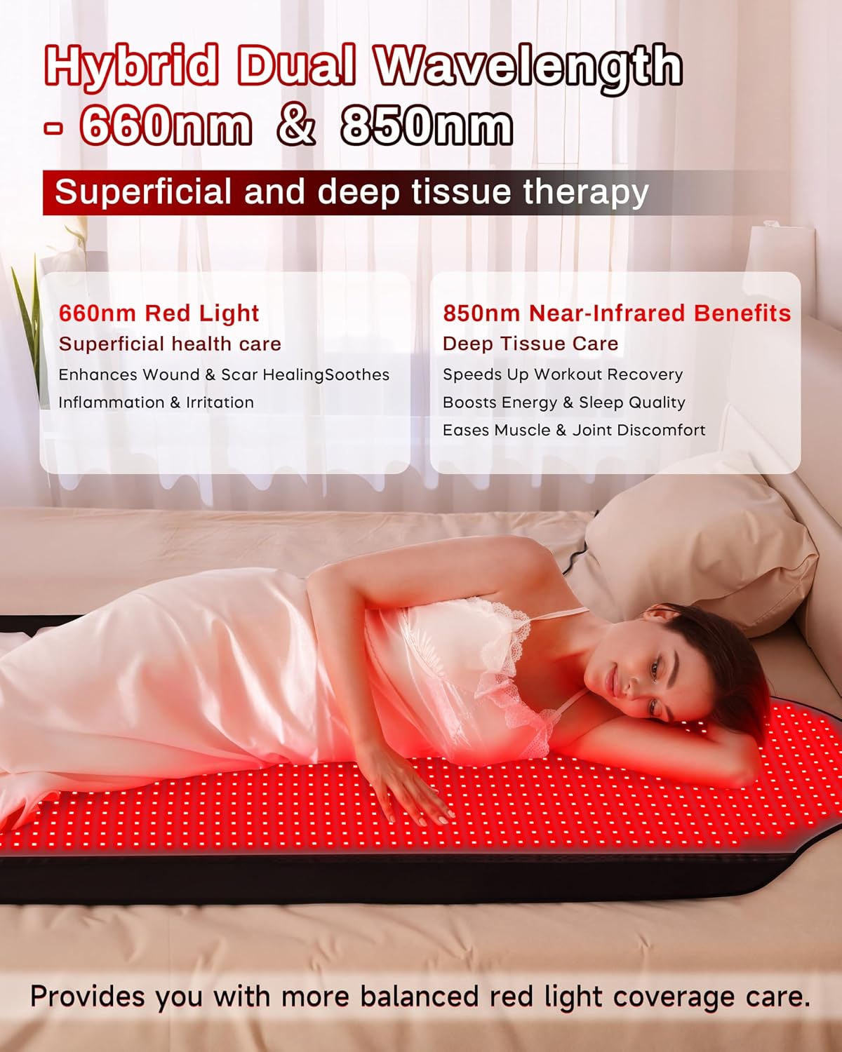 ALMOHADILLA TERAPÉUTICA KAOUDT 72X33 PULGADAS TPU PARA TERAPIA DE LUZ ROJA CUERPO COMPLETO - 3
