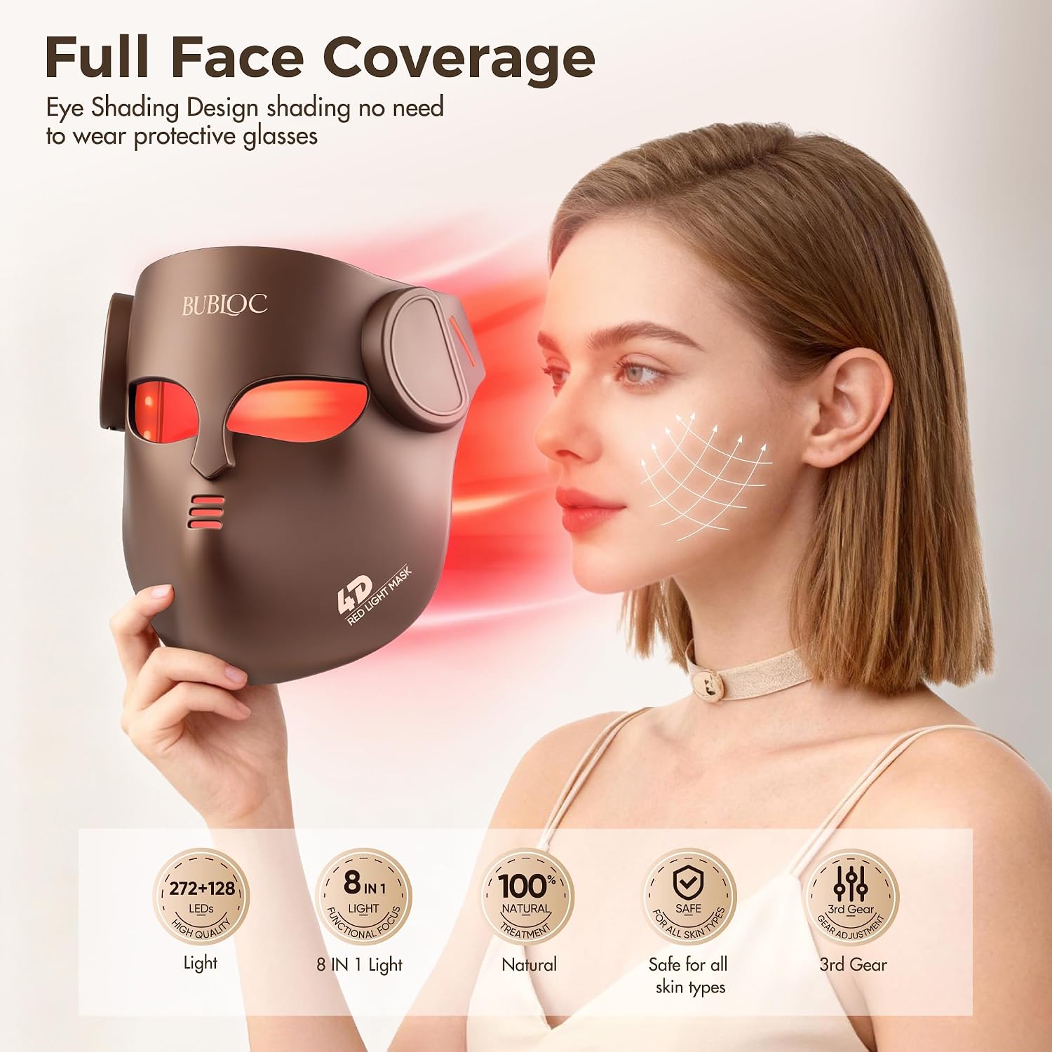 ALMOHADILLA TERAPÉUTICA HGYYGACN MÁSCARA DE LUZ ROJA PARA ROSTRO Y CUELLO - 2
