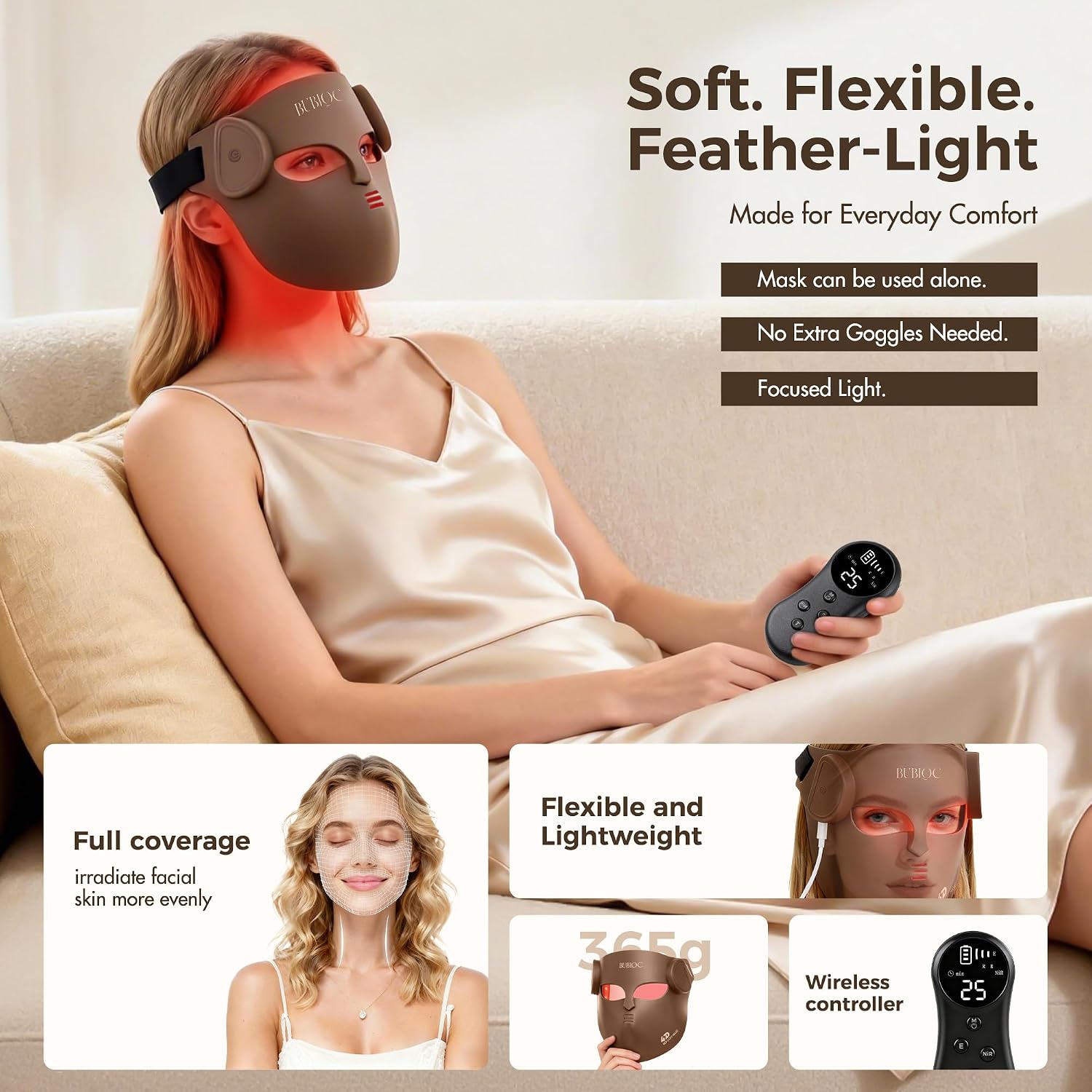 ALMOHADILLA TERAPÉUTICA HGYYGACN MÁSCARA DE LUZ ROJA PARA ROSTRO Y CUELLO - 4