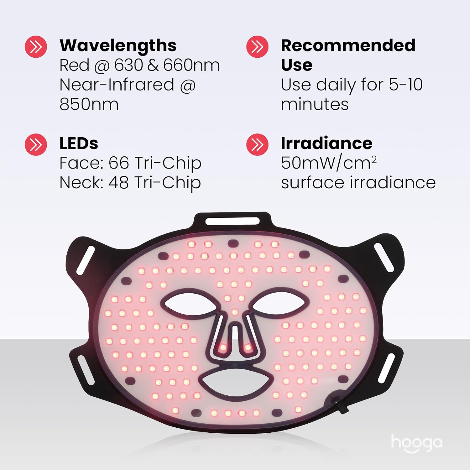 ALMOHADA TERAPÉUTICA HOOGA RED LIGHT THERAPY MASK LED - 3
