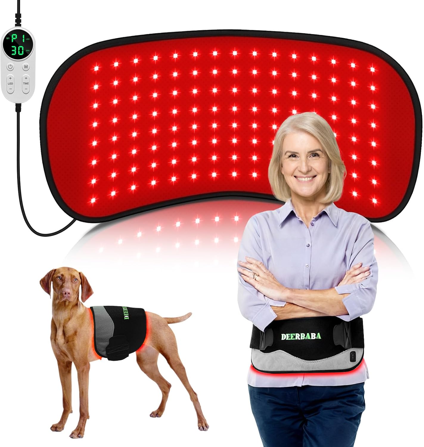 TERAPIA DE LUZ ROJA DEERBABA CON 4 MODOS Y 5 NIVELES DE POTENCIA PARA ALIVIO DEL DOLOR CORPORAL - 1