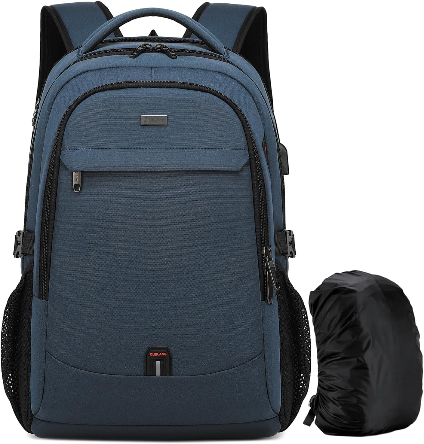 MOCHILA PARA LAPTOP DUSLANG 17 PULGADAS CON PUERTO USB Y CUBIERTA IMPERMEABLE AZUL - 1
