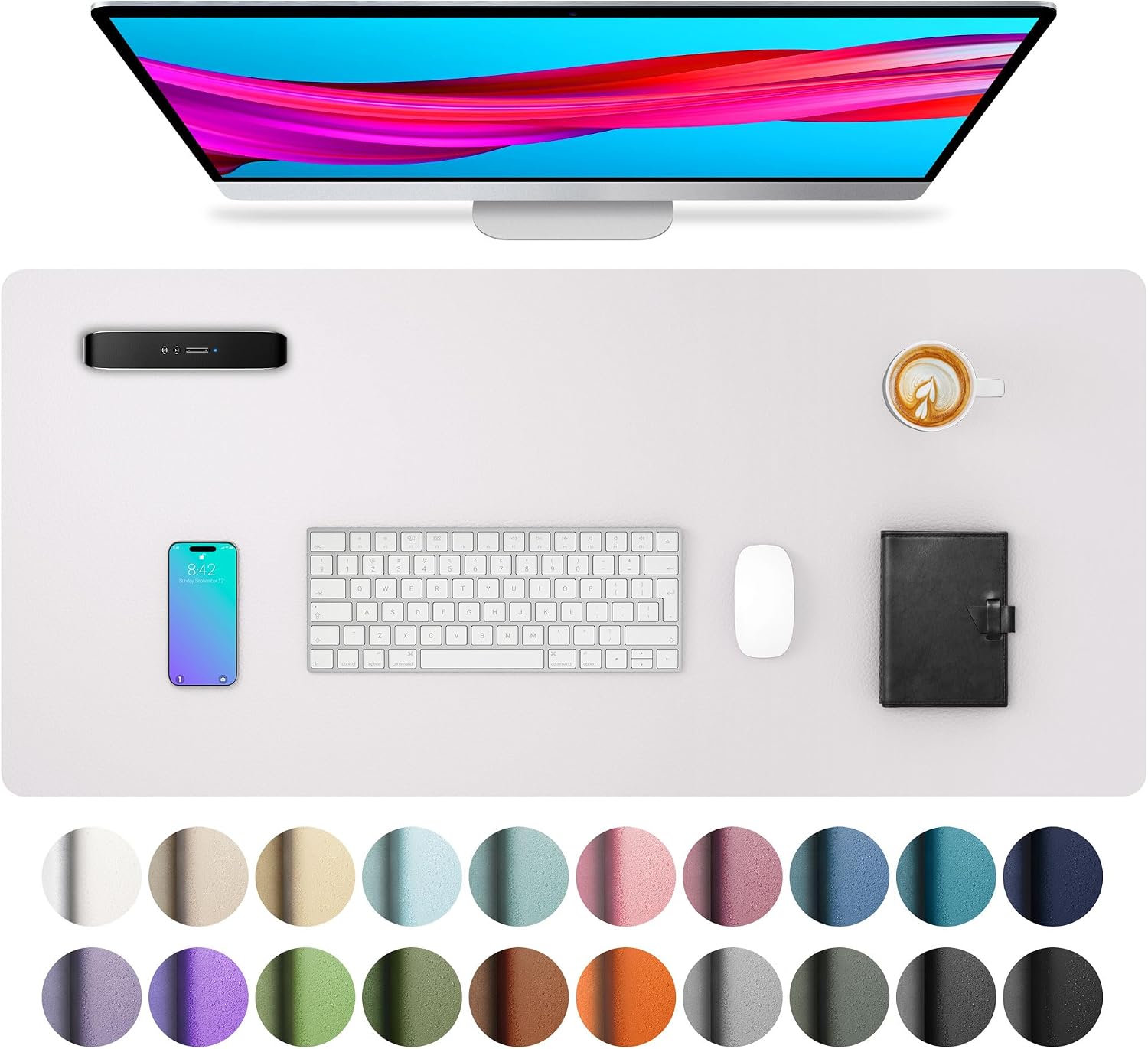 MOUSE PAD AOTHIA LARGE PU LEATHER DESK PAD PROTECTOR 60X35 CM LAVANDA CLARO - 1