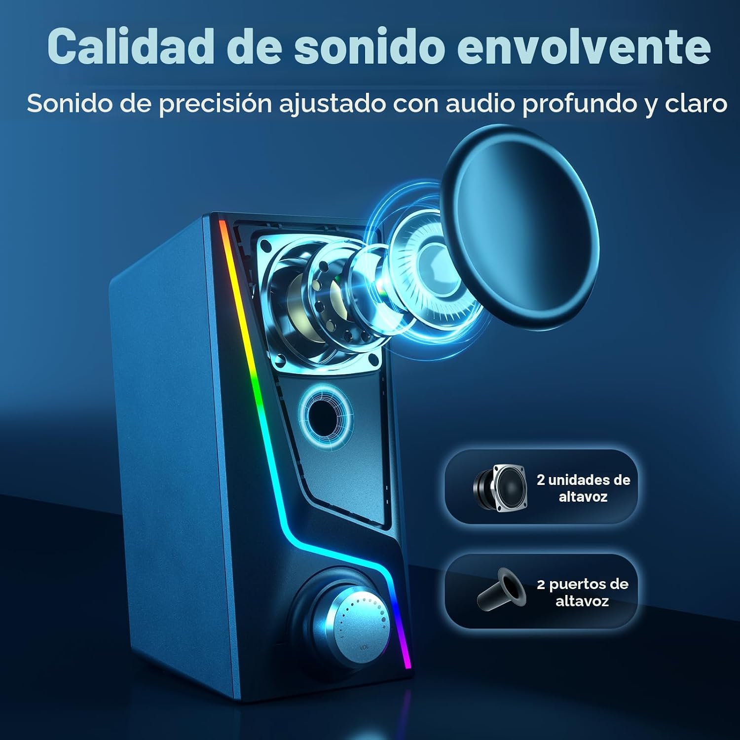 PARLANTES PARA COMPUTADORA NYLAVEE 2.1 CON SUBWOOFER BLUETOOTH 5.4 - 3