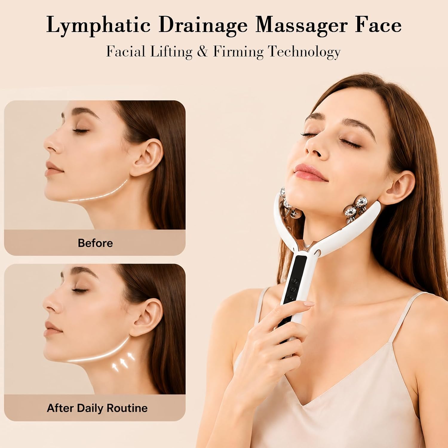 MASAJEADOR FACIAL GJMJNNW MICROCORRIENTE CON TERAPIA DE LUZ BLANCO - 4