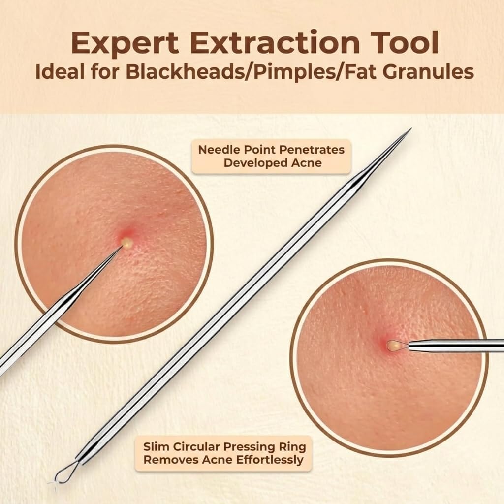 EXTRACTOR DE ESPINILLAS DERMATED 2 PIEZAS ACERO INOXIDABLE 410 - 3