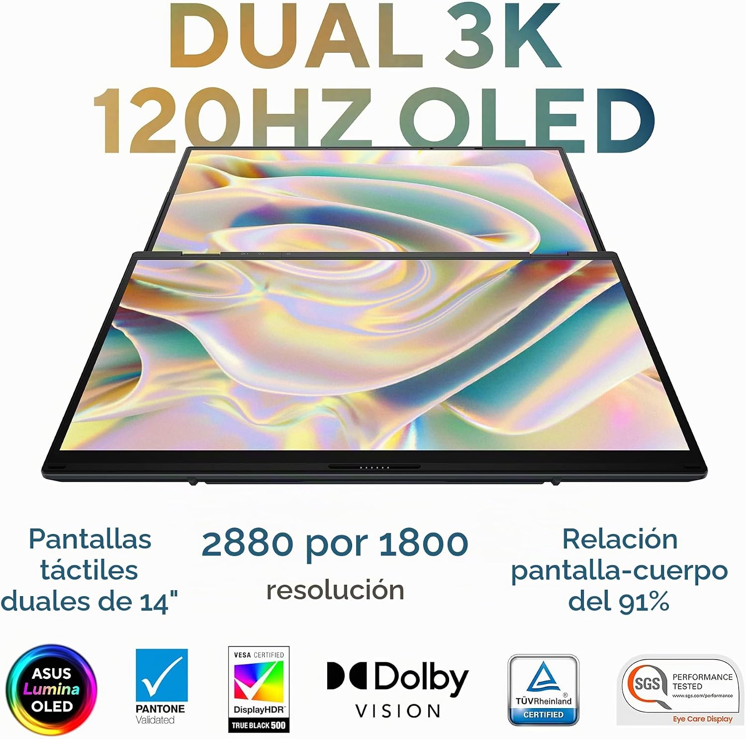 LAPTOP ASUS ZENBOOK DUO DUAL 14' OLED 3K 120HZ TOUCHSCREEN INTEL CORE ULTRA 7 255H 32GB RAM 1TB SSD GRIS - 5
