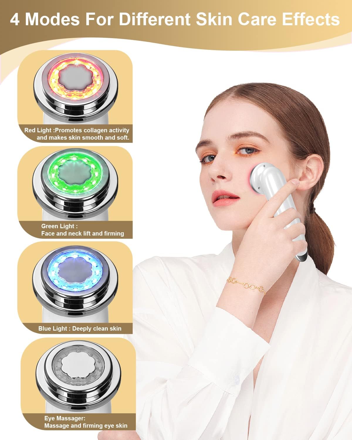 MASAJEADOR FACIAL ELÉCTRICO VOFEL 4 EN 1 BLANCO - 2
