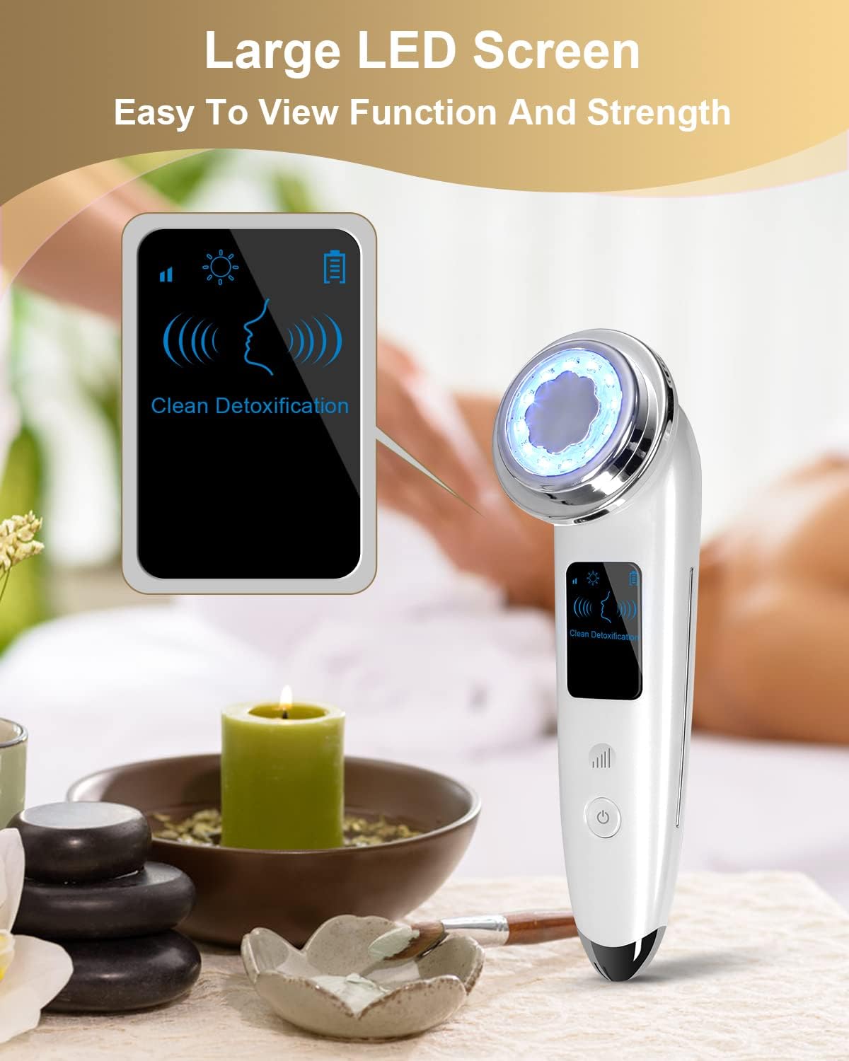 MASAJEADOR FACIAL ELÉCTRICO VOFEL 4 EN 1 BLANCO - 3
