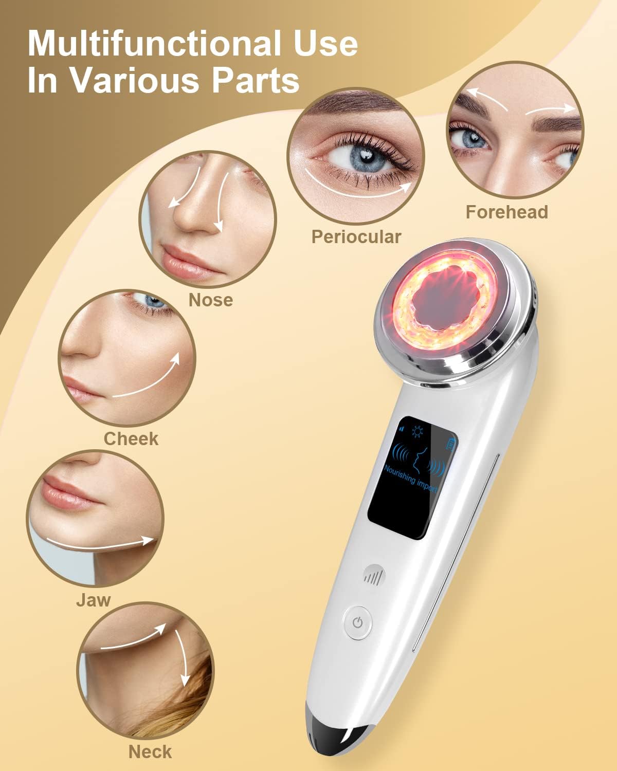 MASAJEADOR FACIAL ELÉCTRICO VOFEL 4 EN 1 BLANCO - 4