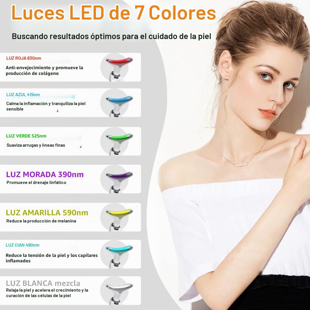 DISPOSITIVO FACIAL DE BELLEZA BESTECHY CON 7 LUCES LED Y MASAJE TÉRMICO Y VIBRATORIO - 3