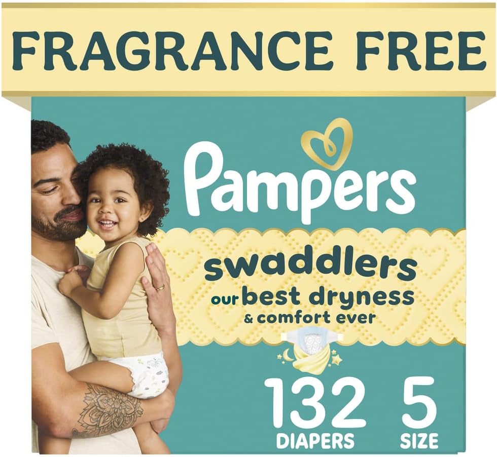PAÑALES PAMPERS SWADDLERS TALLA 5 (20-37 LBS) 132 UNIDADES - 1