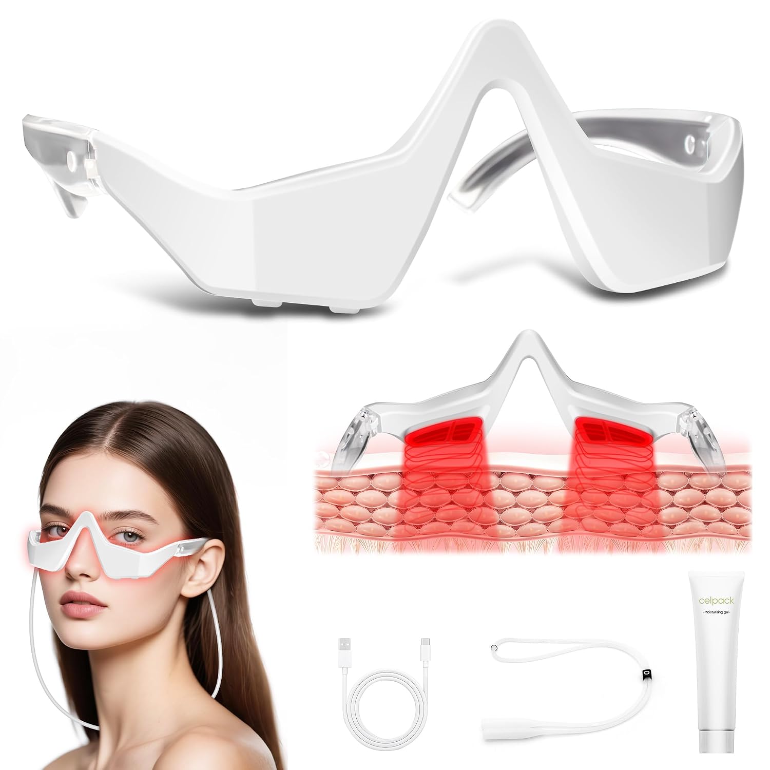 DISPOSITIVO DE TERAPIA DE LUZ PARA CONTORNO DE OJOS CELPACK BLANCO - 1