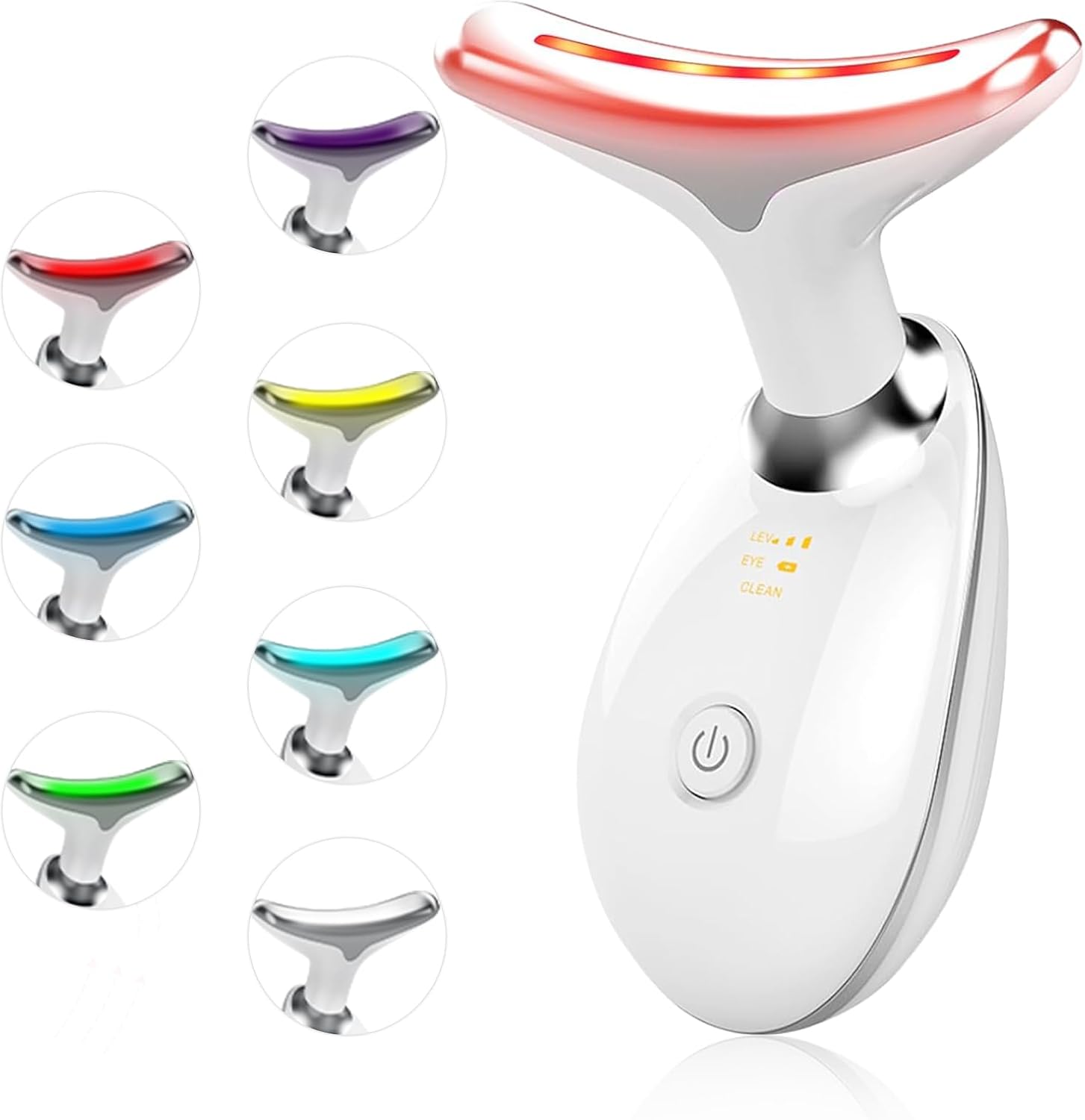 DISPOSITIVO FACIAL DE BELLEZA BESTECHY CON 7 LUCES LED Y MASAJE TÉRMICO VIBRATORIO BLANCO BRILLANTE - 1