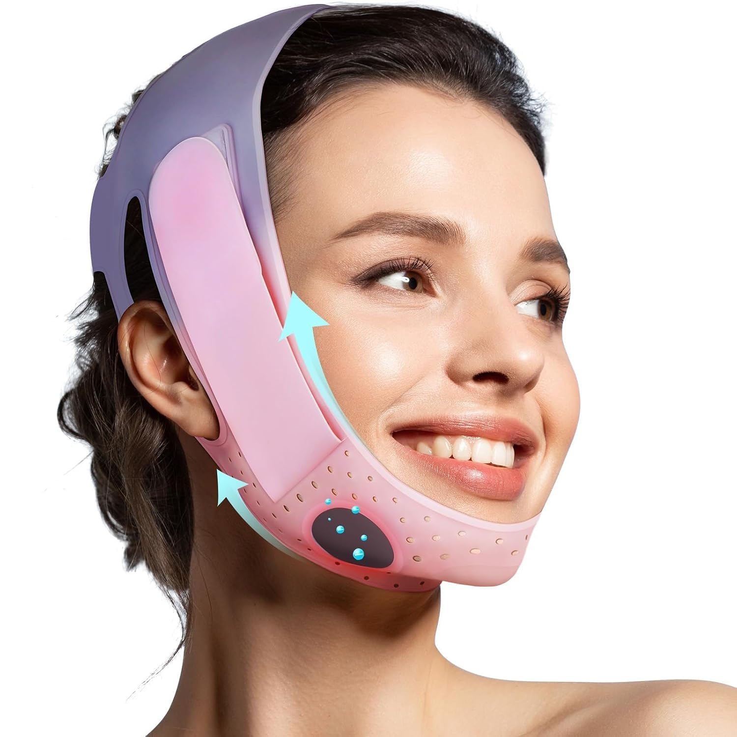 MASCARILLA DE LEVANTAMIENTO FACIAL JUSRON V-LINE COLOR ROSA - 1