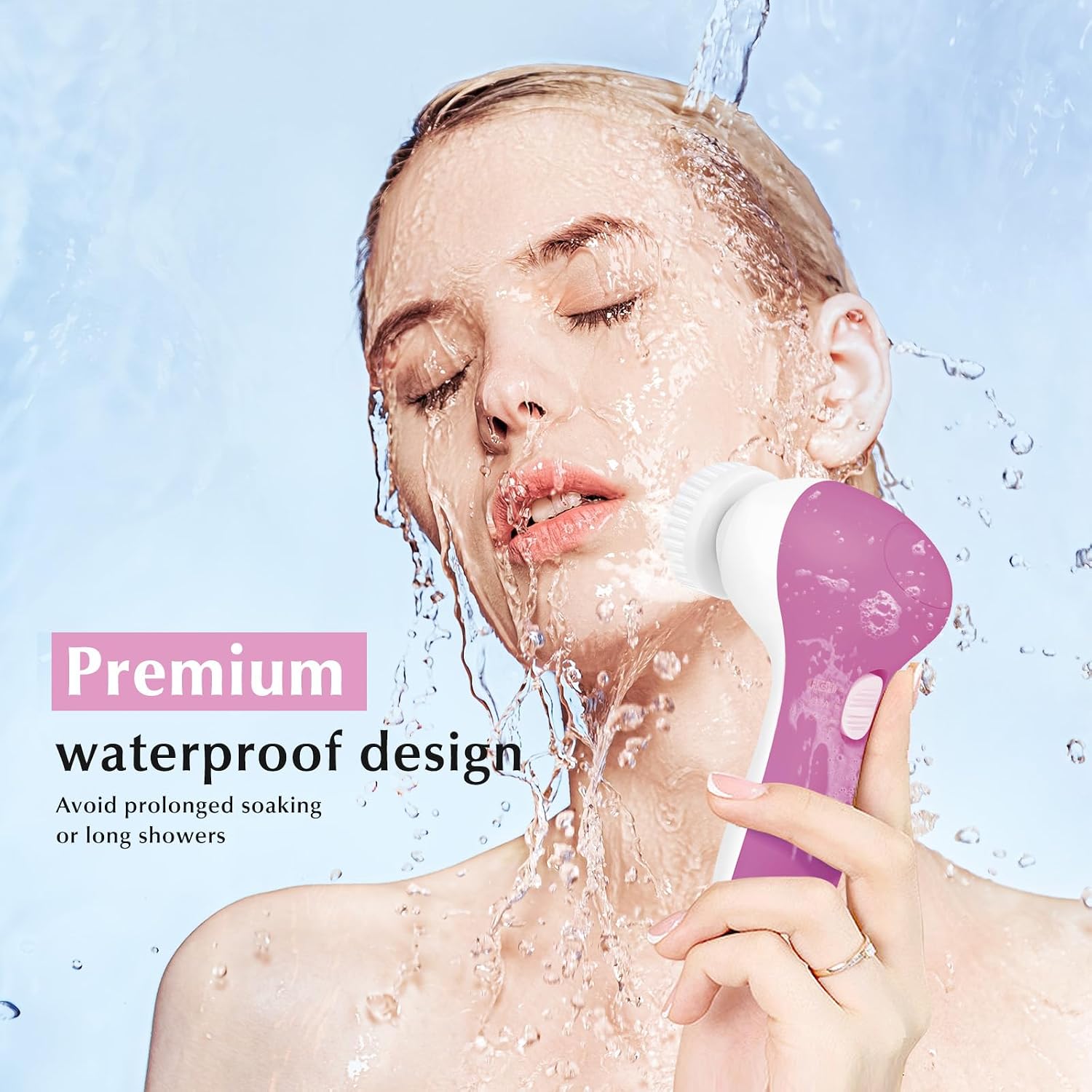 CEPILLO FACIAL ELÉCTRICO COSLUS STANDARD SET ROSA BRILLANTE - 5