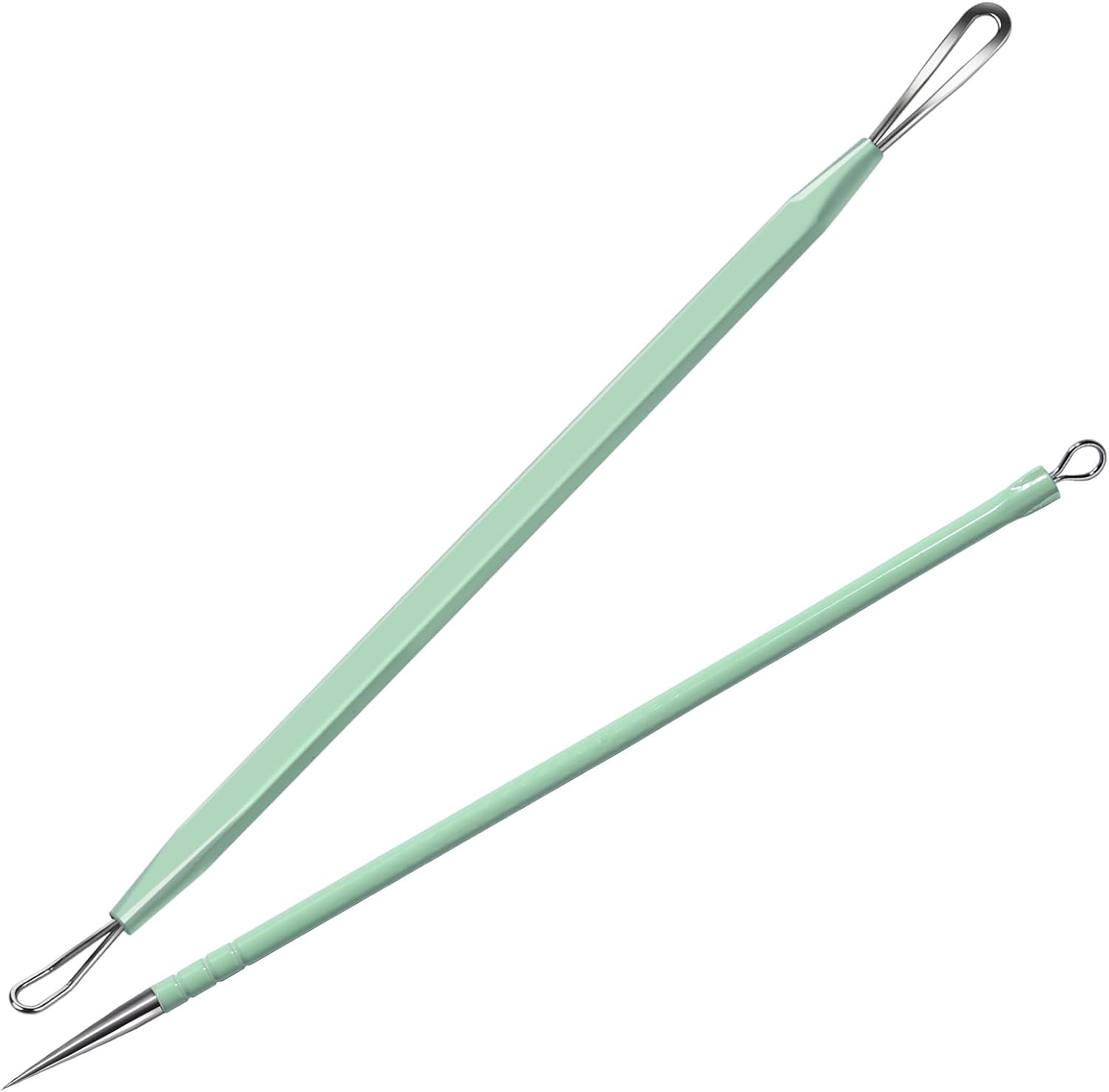 EXTRACTOR DE ESPINILLAS TEENITOR 2 EN 1 ACERO QUIRÚRGICO VERDE - 1