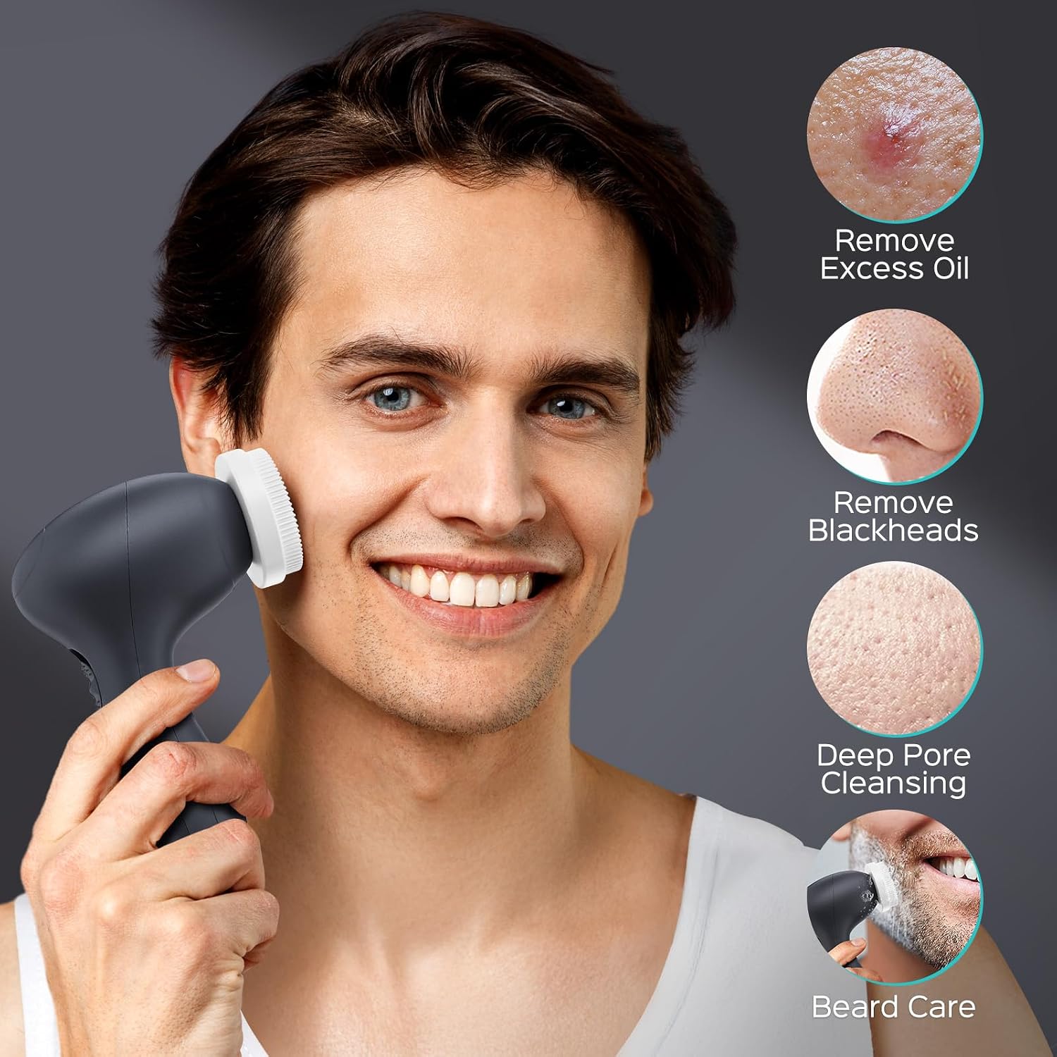 CEPILLO FACIAL COSLUS FACIAL CLEANSING BRUSH GRIS CLARO - 2