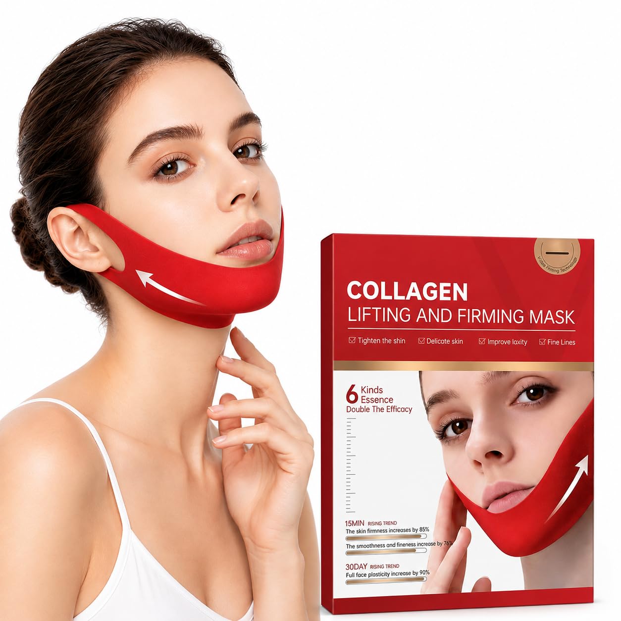 MASCARILLA V LINE LIFTING COLÁGENO UMORIA 5 UNIDADES PARA REDUCCIÓN DE PAPADA Y CUIDADO DE MANDÍBULA - 1