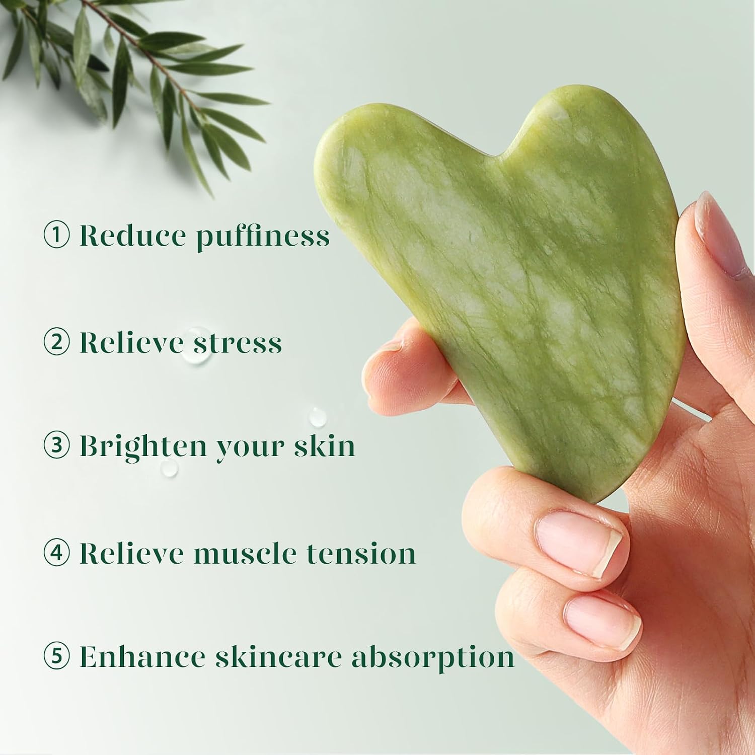 RODILLO FACIAL Y GUA SHA BAIMEI ICYME DE JADE PARA REDUCIR HINCHAZÓN Y REAFIRMAR PIEL - 5