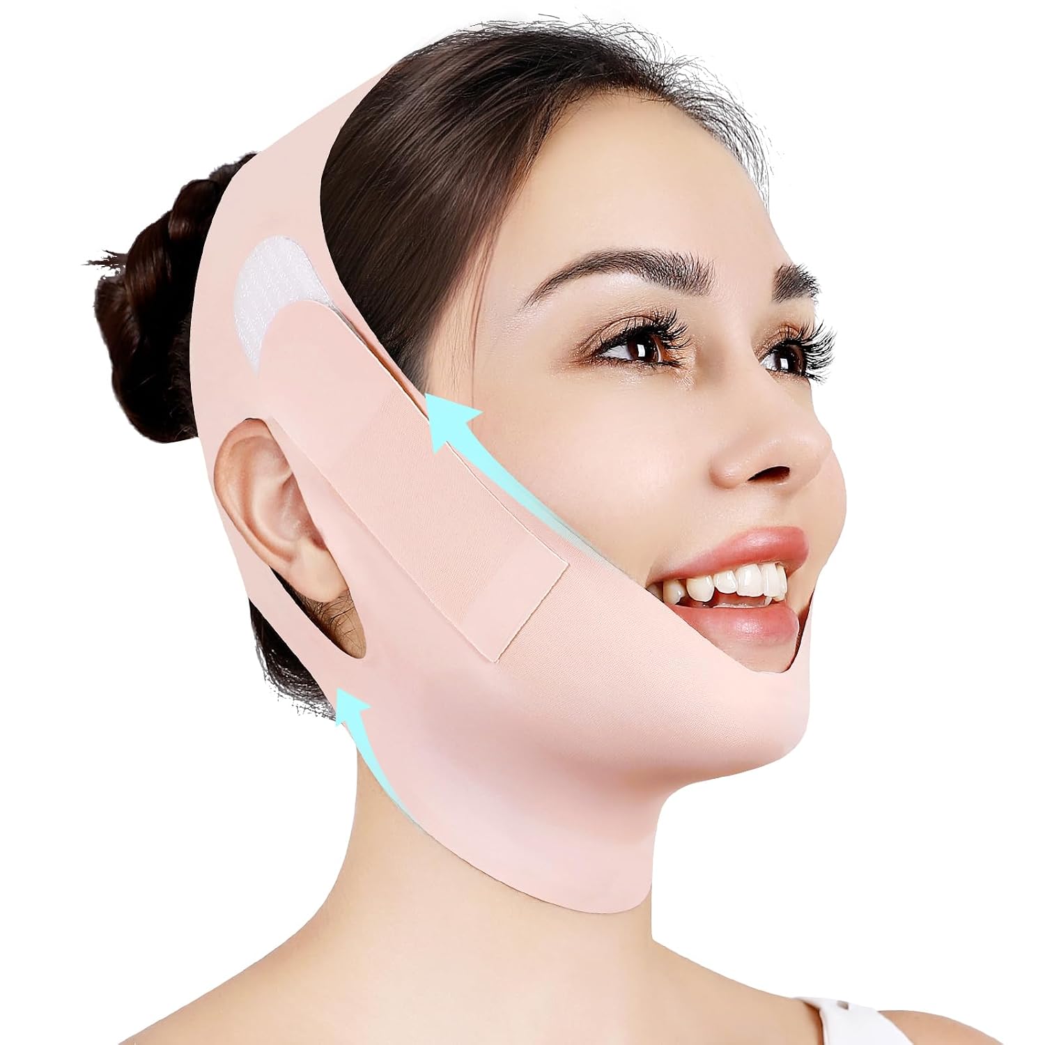 BANDA PARA MENTÓN JUSKAA AJUSTABLE PARA DORMIR V LINE LIFTING ROSA TALLA M - 1