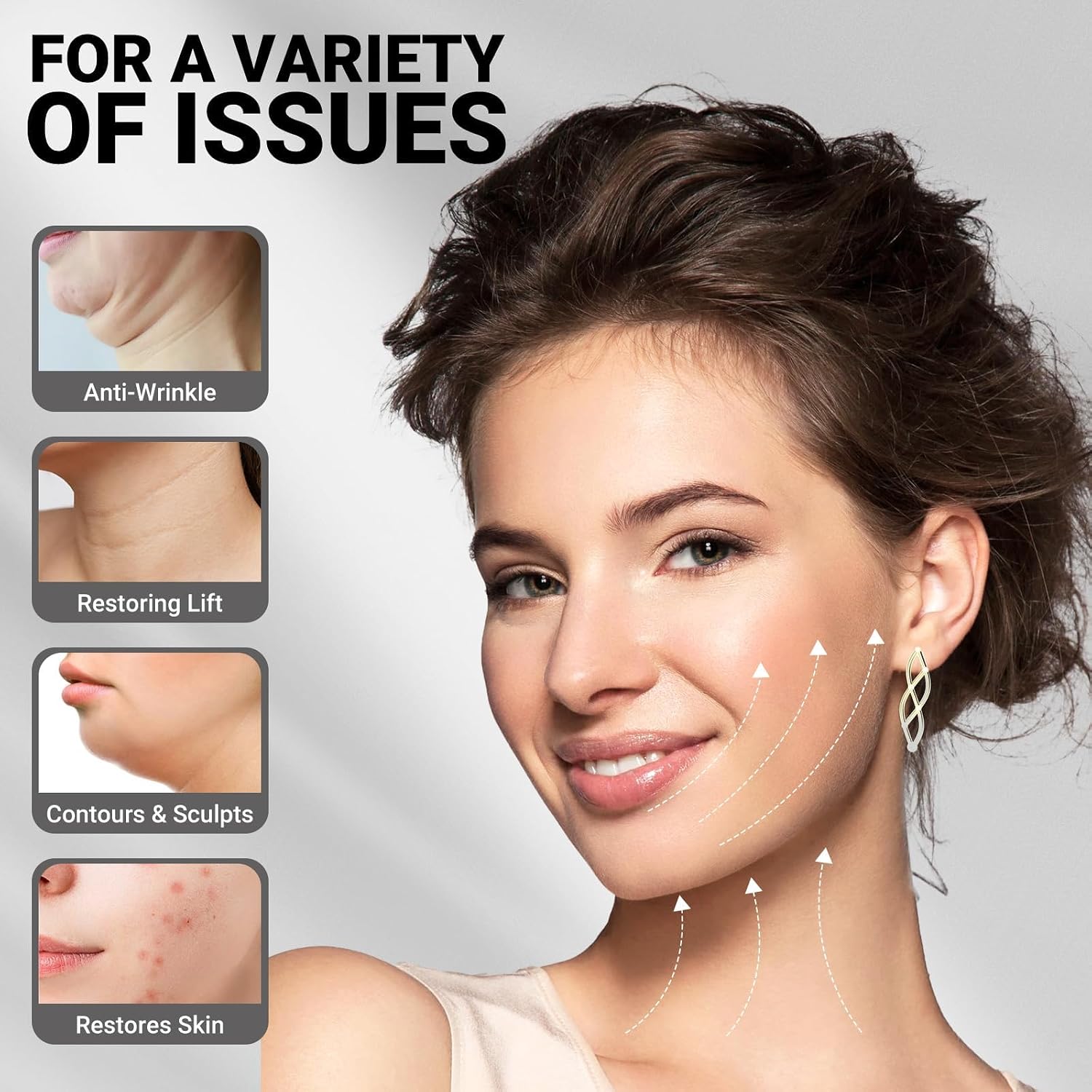 MASCARILLA FACIAL JUSKAA V LINE LIFTING REUTILIZABLE CON CORREA PARA DORMIR NEGRA TALLA M - 2
