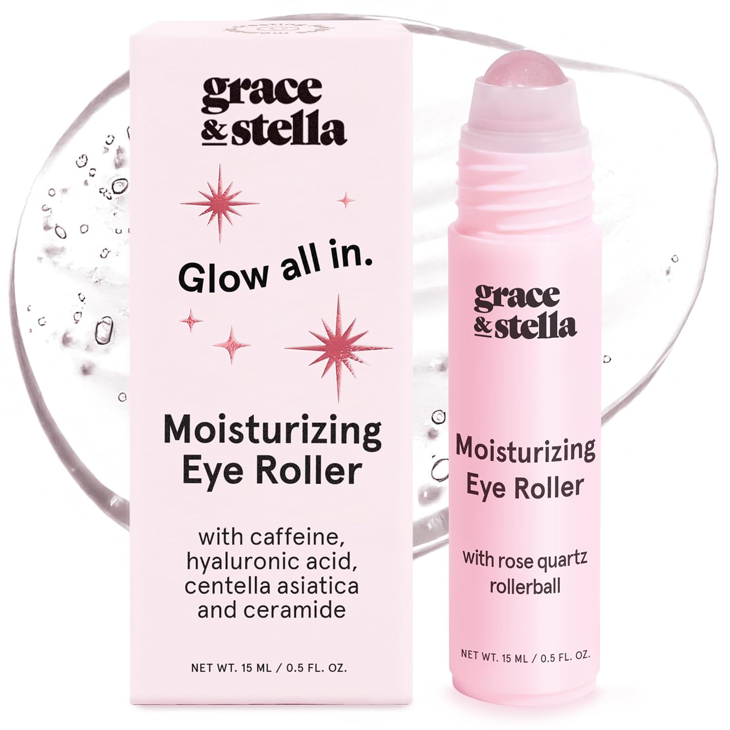 TRATAMIENTO CONTORNO DE OJOS GRACE Y STELLA UNDER EYE BRIGHTENER CON RODILLO DE CUARZO ROSA - 1