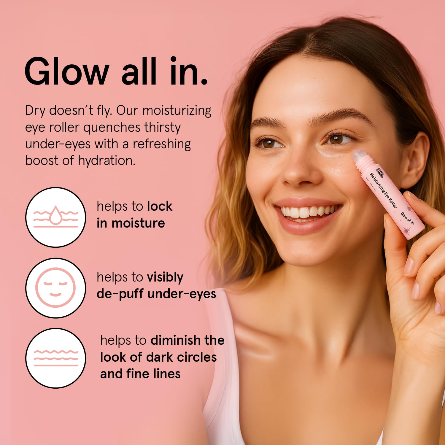 TRATAMIENTO CONTORNO DE OJOS GRACE Y STELLA UNDER EYE BRIGHTENER CON RODILLO DE CUARZO ROSA - 2