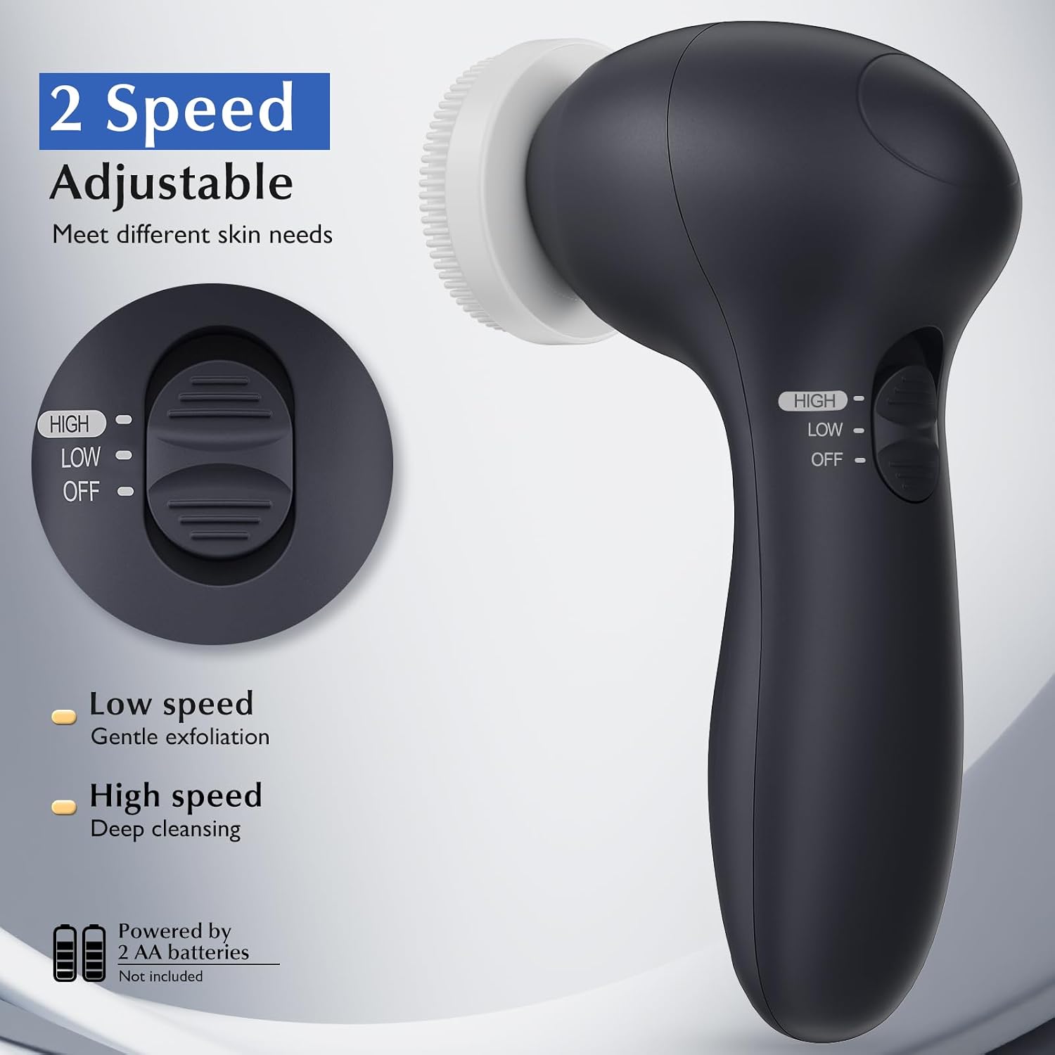 CEPILLO FACIAL LIMPIADOR COSLUS FACIAL CLEANSING BRUSH NEGRO - 5
