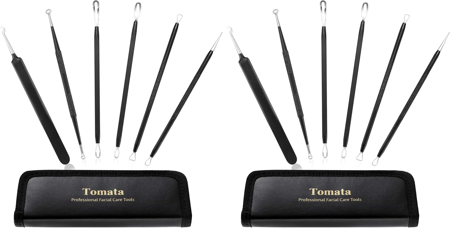 KIT REMOVEDOR DE PUNTOS NEGROS TOMATA 6 PIEZAS ACERO INOXIDABLE - 1