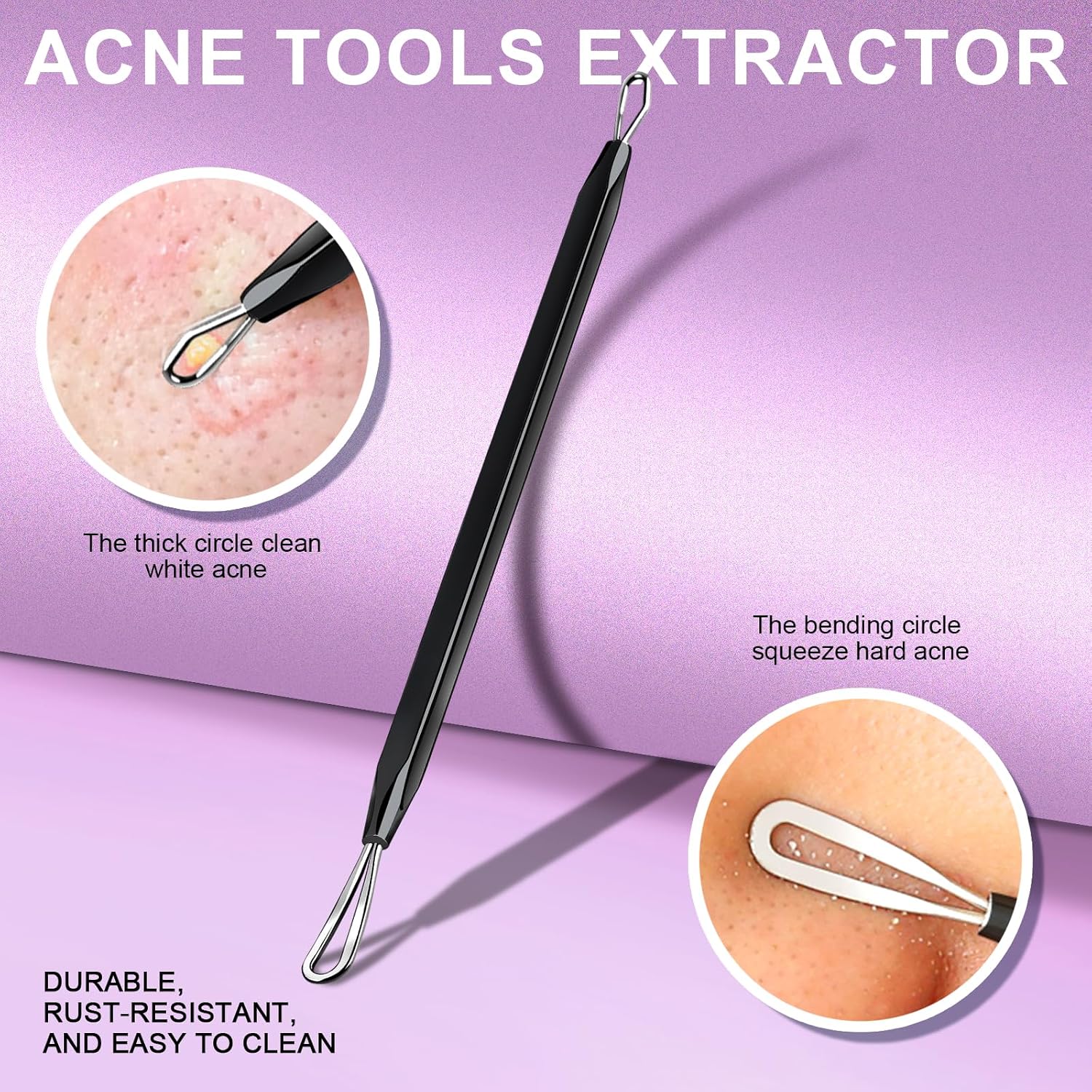 EXTRACTOR DE ESPINILLAS TEENITOR 2 EN 1 ACERO INOXIDABLE NEGRO - 4