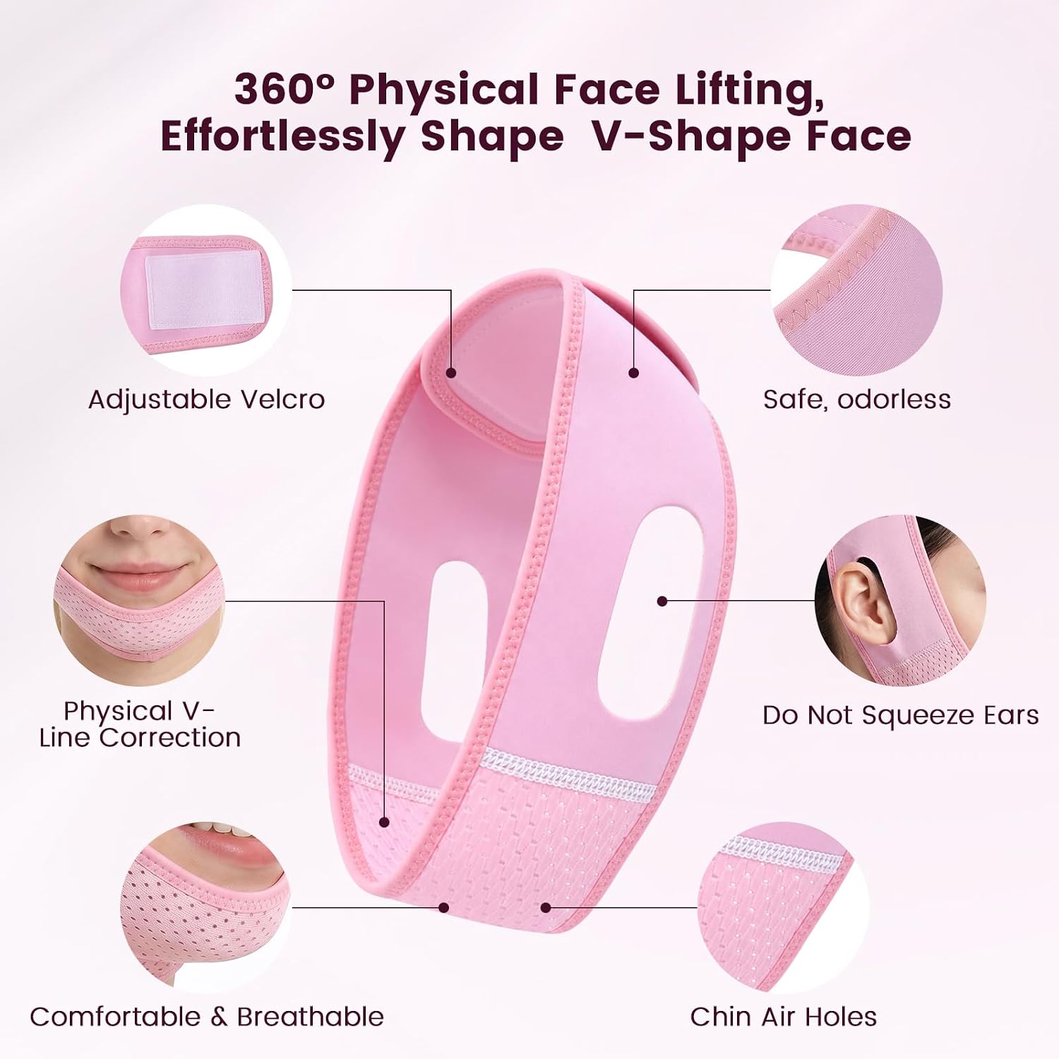 MASCARILLA FACIAL LIFTING V LINE REUTILIZABLE BOLEOUY ROSA - 4