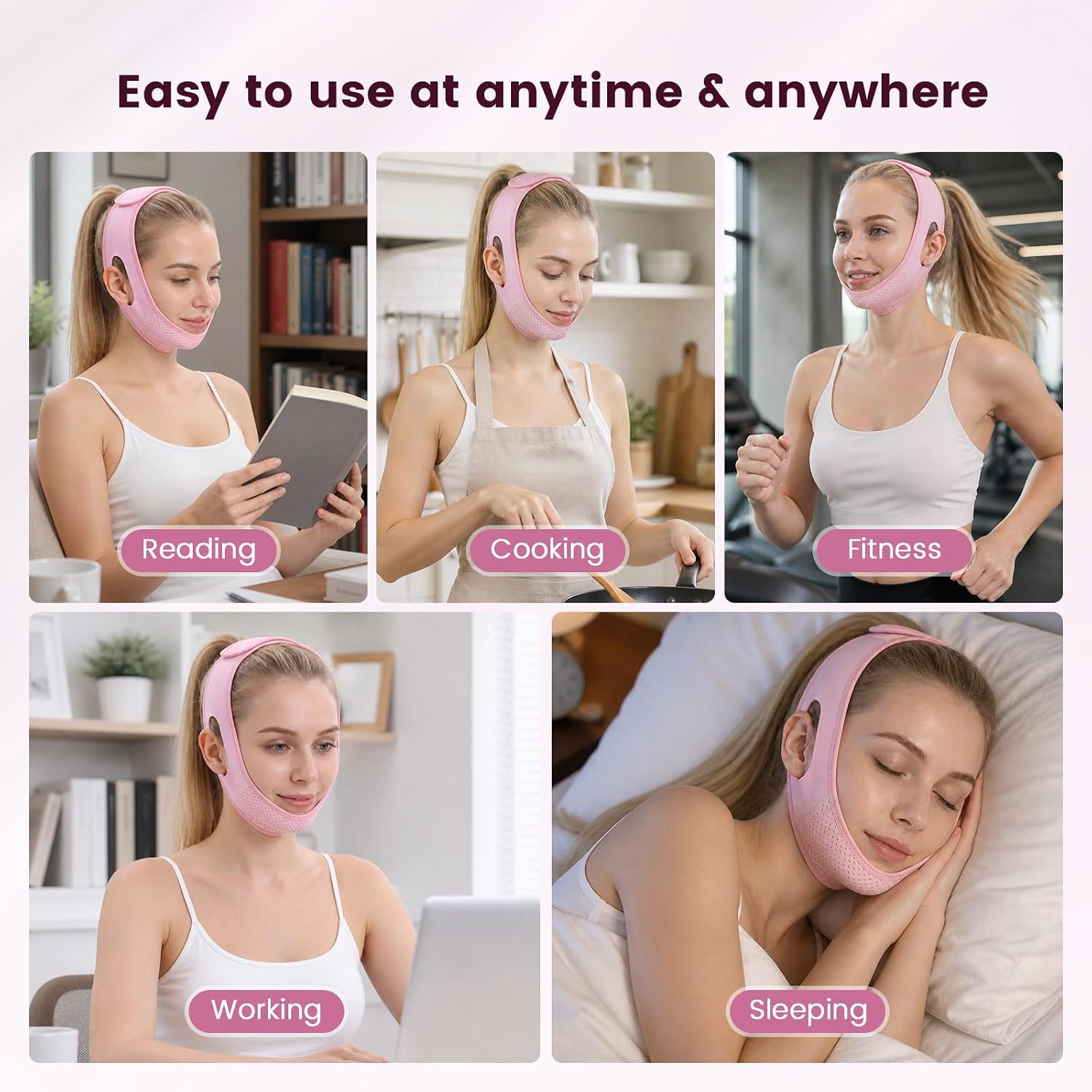 MASCARILLA FACIAL LIFTING V LINE REUTILIZABLE BOLEOUY ROSA - 5