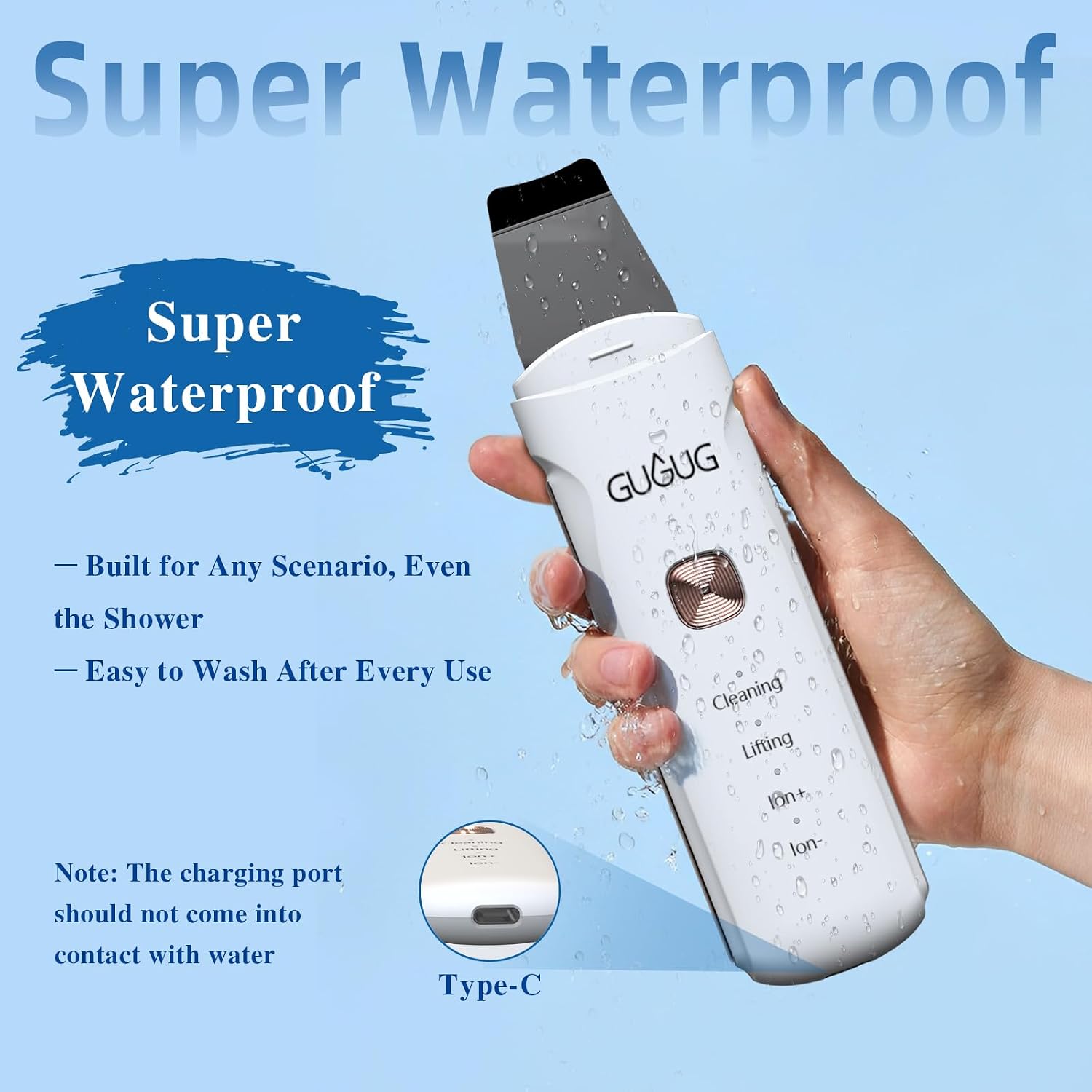 LIMPIADOR FACIAL IMPERMEABLE GUGUG SKIN SCRUBBER 4 EN 1 - 4