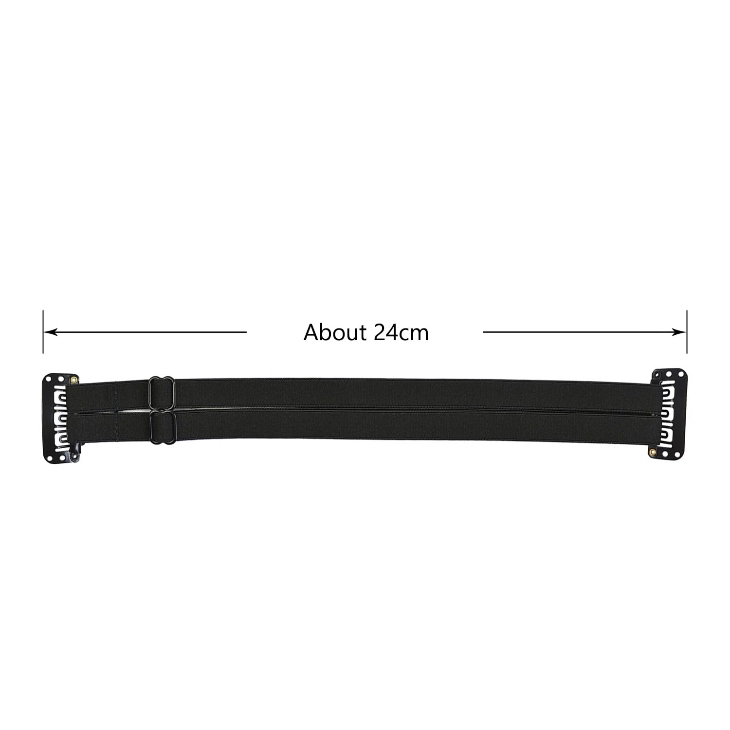 BANDAS FACIALES YTBYT CON CLIPS AJUSTABLES 24CM NEGRO DOBLE - 3