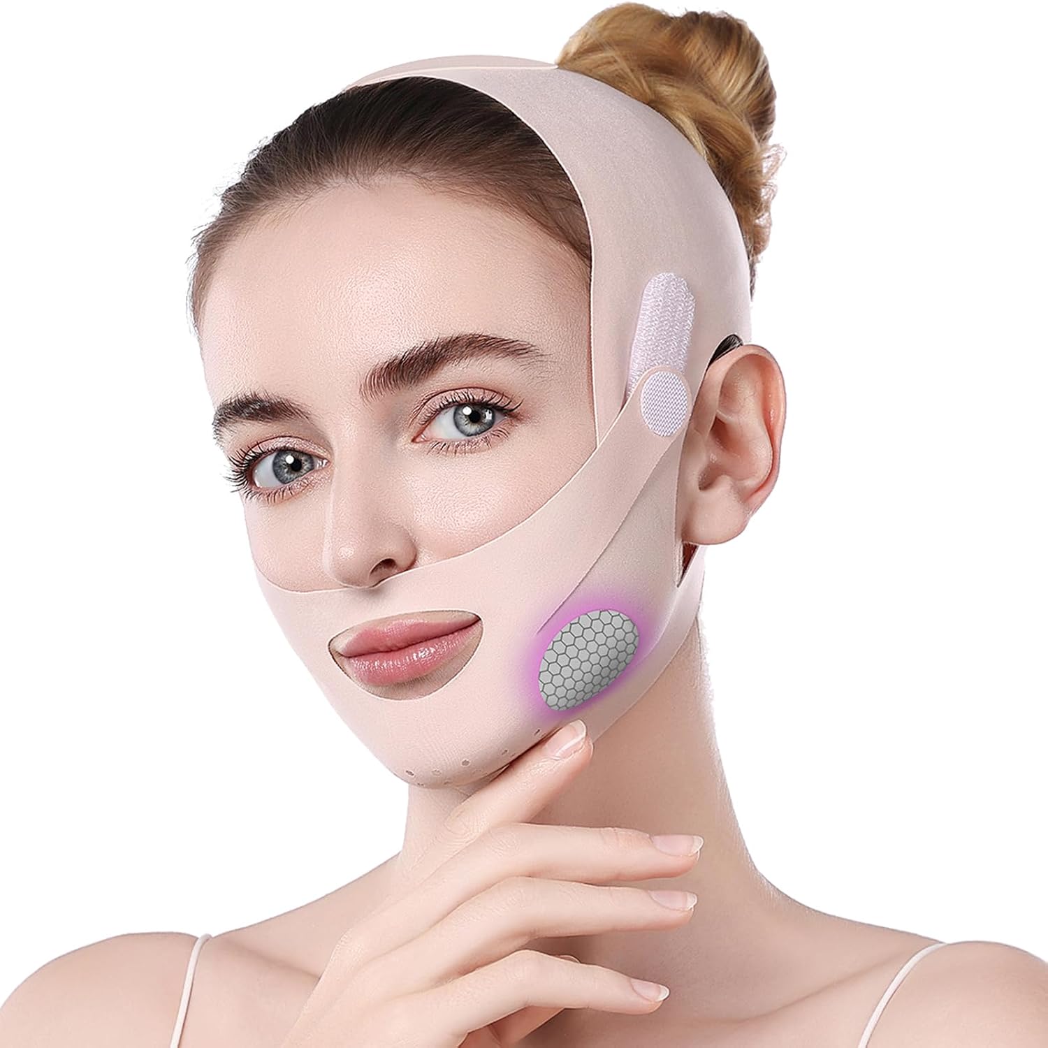 CINTA PARA DORMIR LIXUEE LEVANTADORA DE MENTÓN Y CONTORNO FACIAL V LINE ROSA - 1