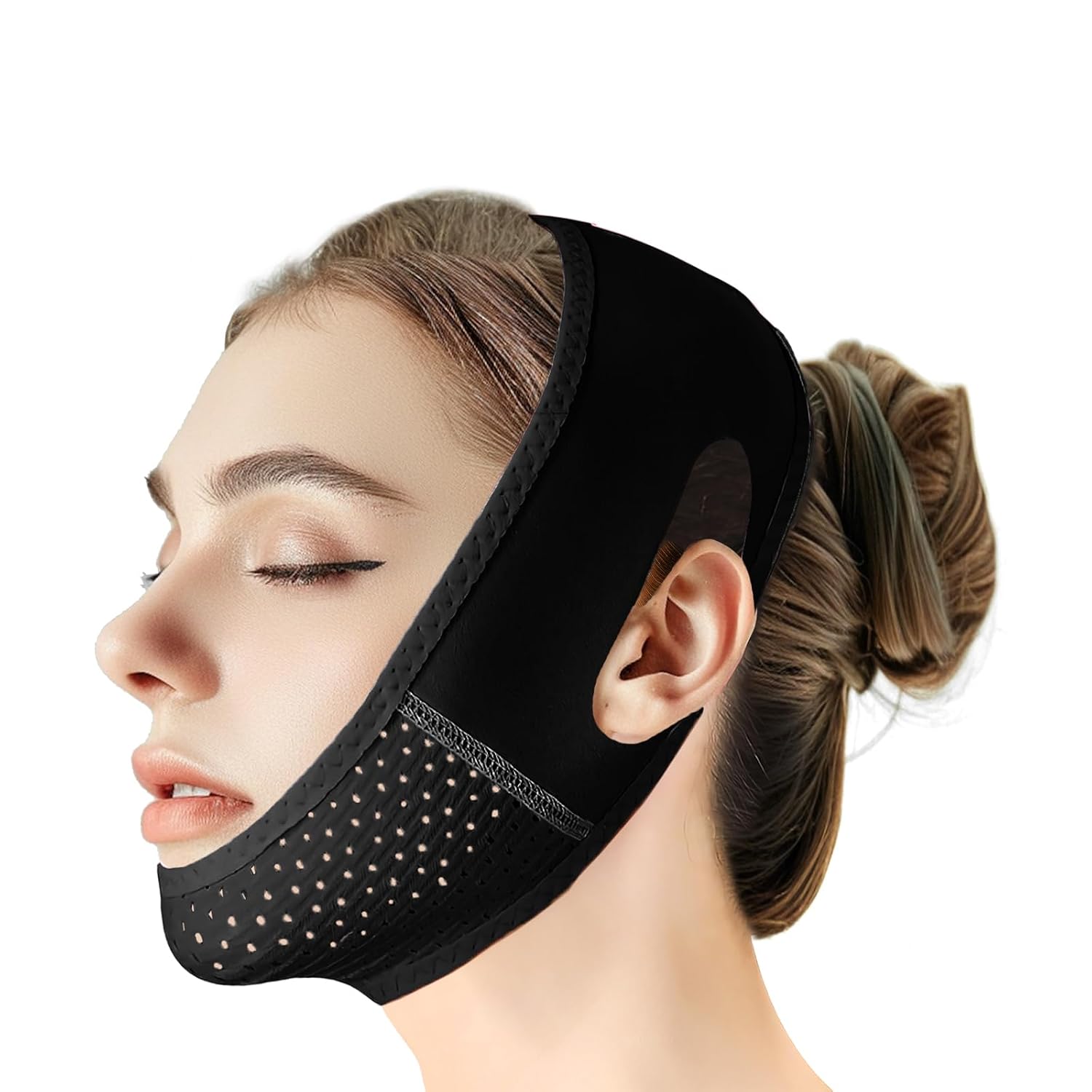 MASCARILLA FACIAL V LINE BEISKLL CON BANDA PARA BARBILLA NEGRA - 1