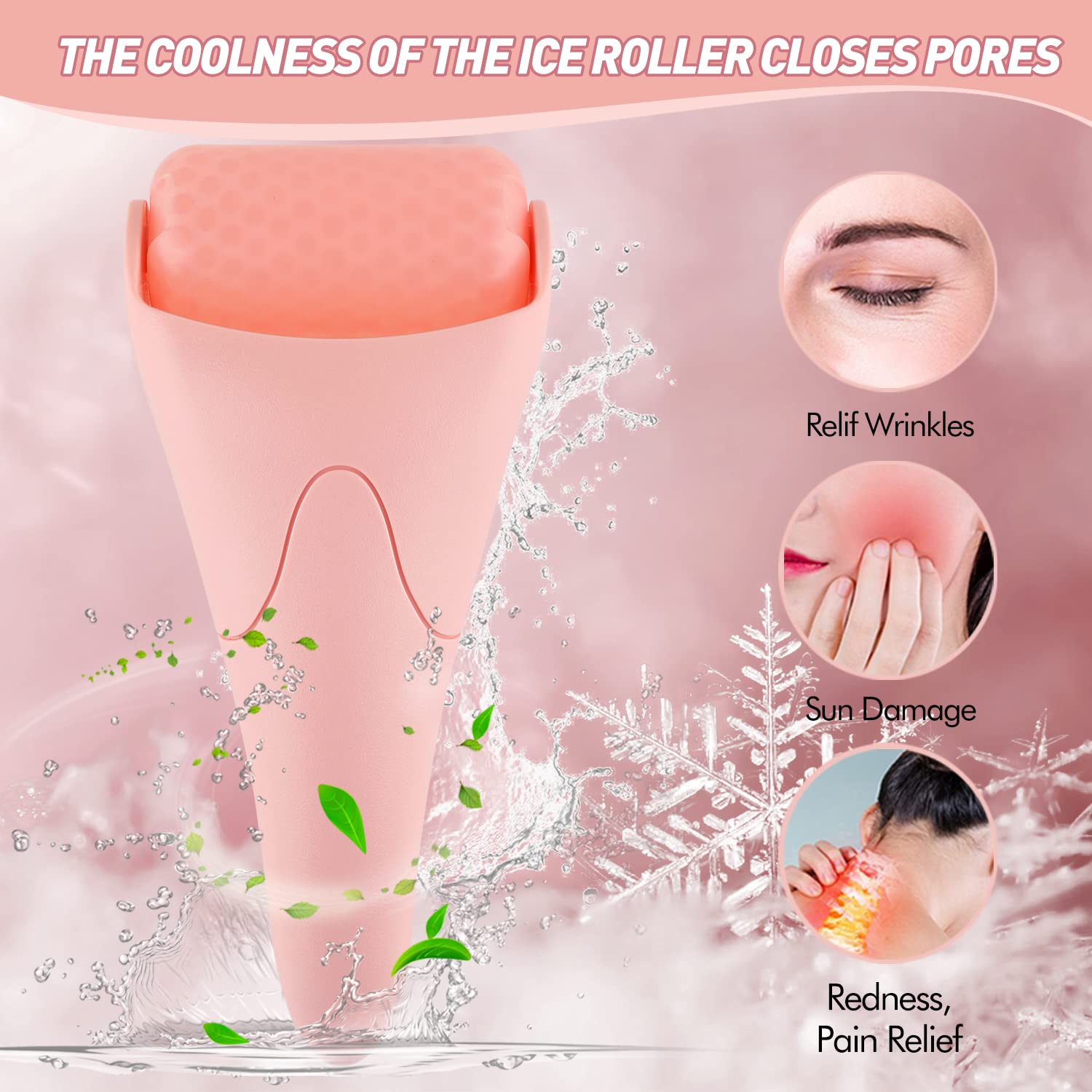 RODILLO DE HIELO PARA ROSTRO FRONNOR ROSA - 2