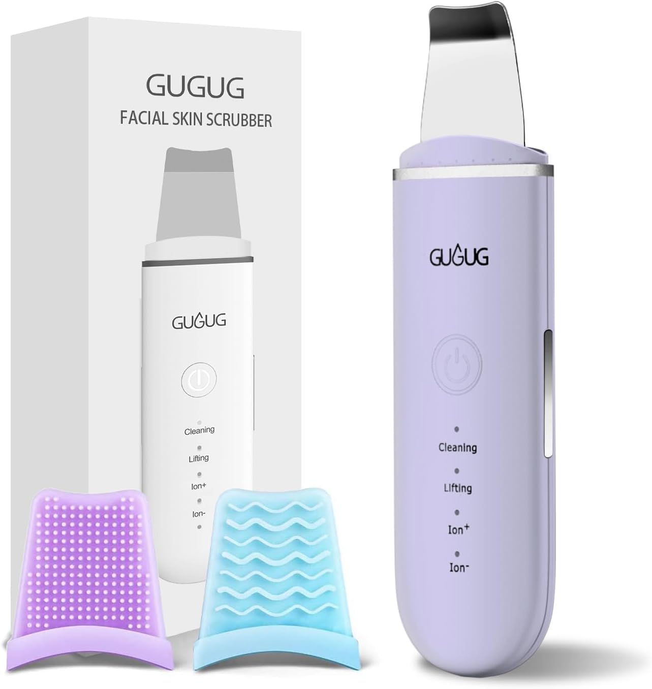 ESPÁTULA LIMPIADORA FACIAL GUGUG SKIN SCRUBBER 4 MODOS MORADO - 1