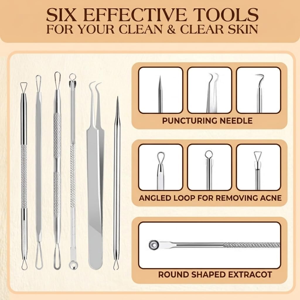 KIT DE 6 HERRAMIENTAS PARA ESPINILLAS DERMATED ACERO INOXIDABLE 410 - 4