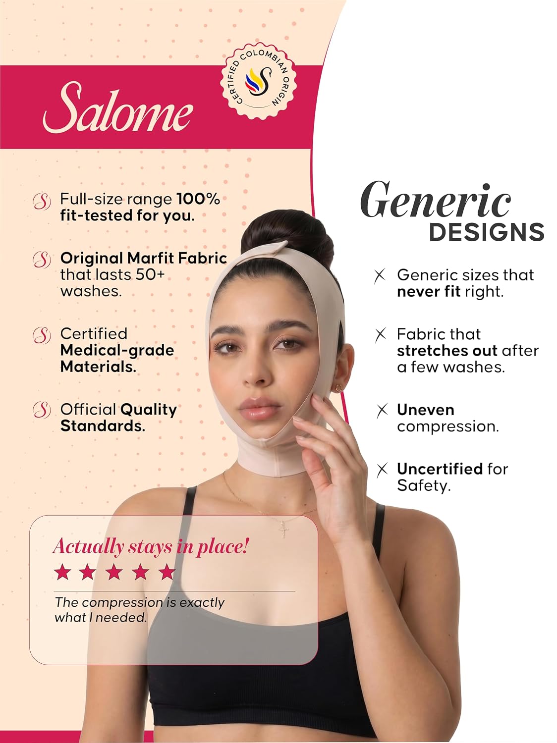 FAJA MENTONERA PARA PAPADA FAJAS SALOME BEIGE - 3
