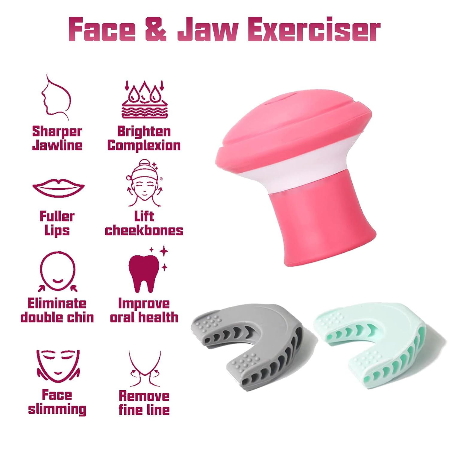 EJERCITADOR FACIAL Y MANDÍBULA HAIOLORPRO 3 PIEZAS PARA TONIFICAR Y REDUCIR PAPADA - 3