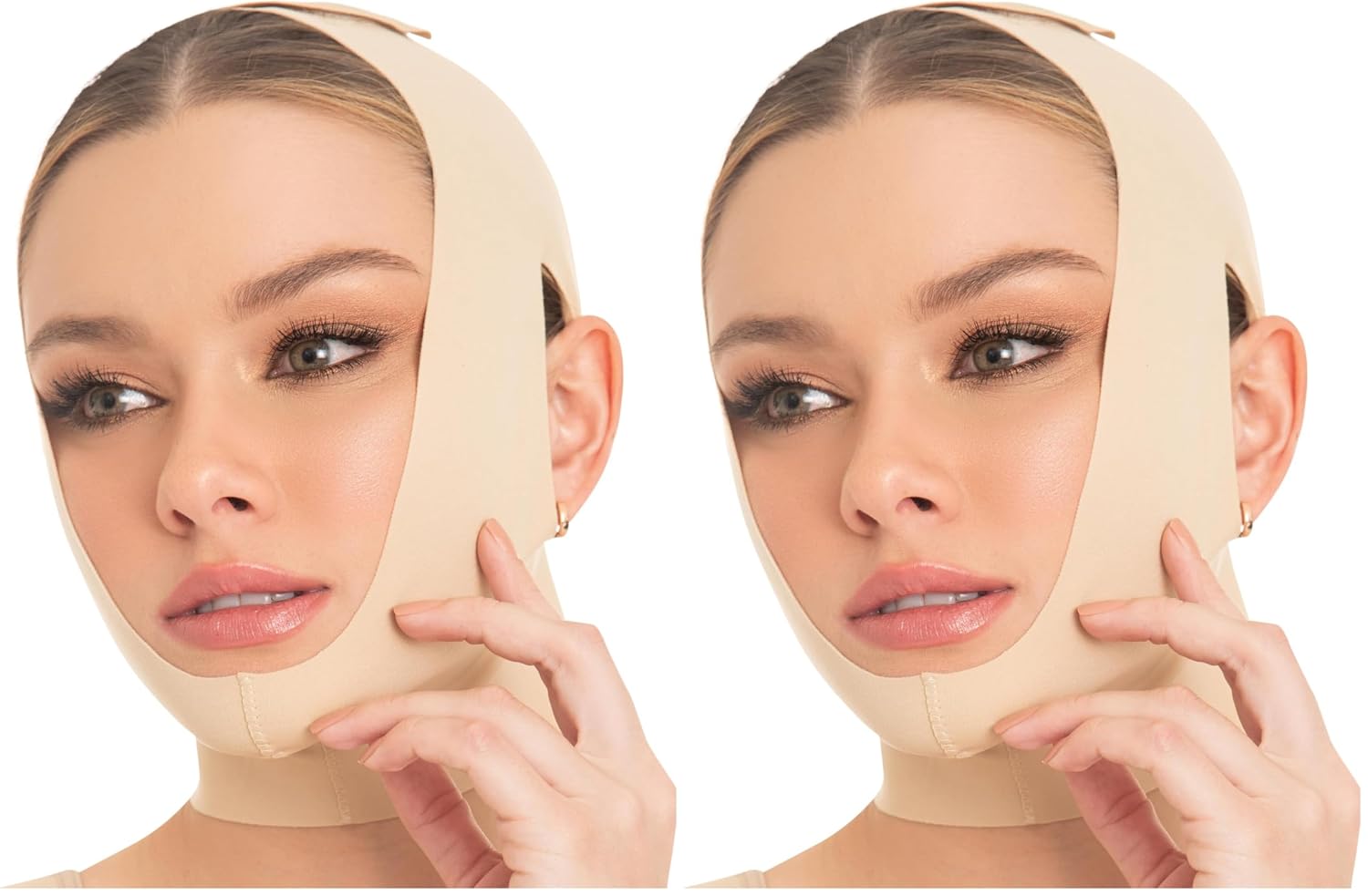 MENTONERA POSTQUIRÚRGICA FACIAL MD BEIGE M PACK 2 - 1