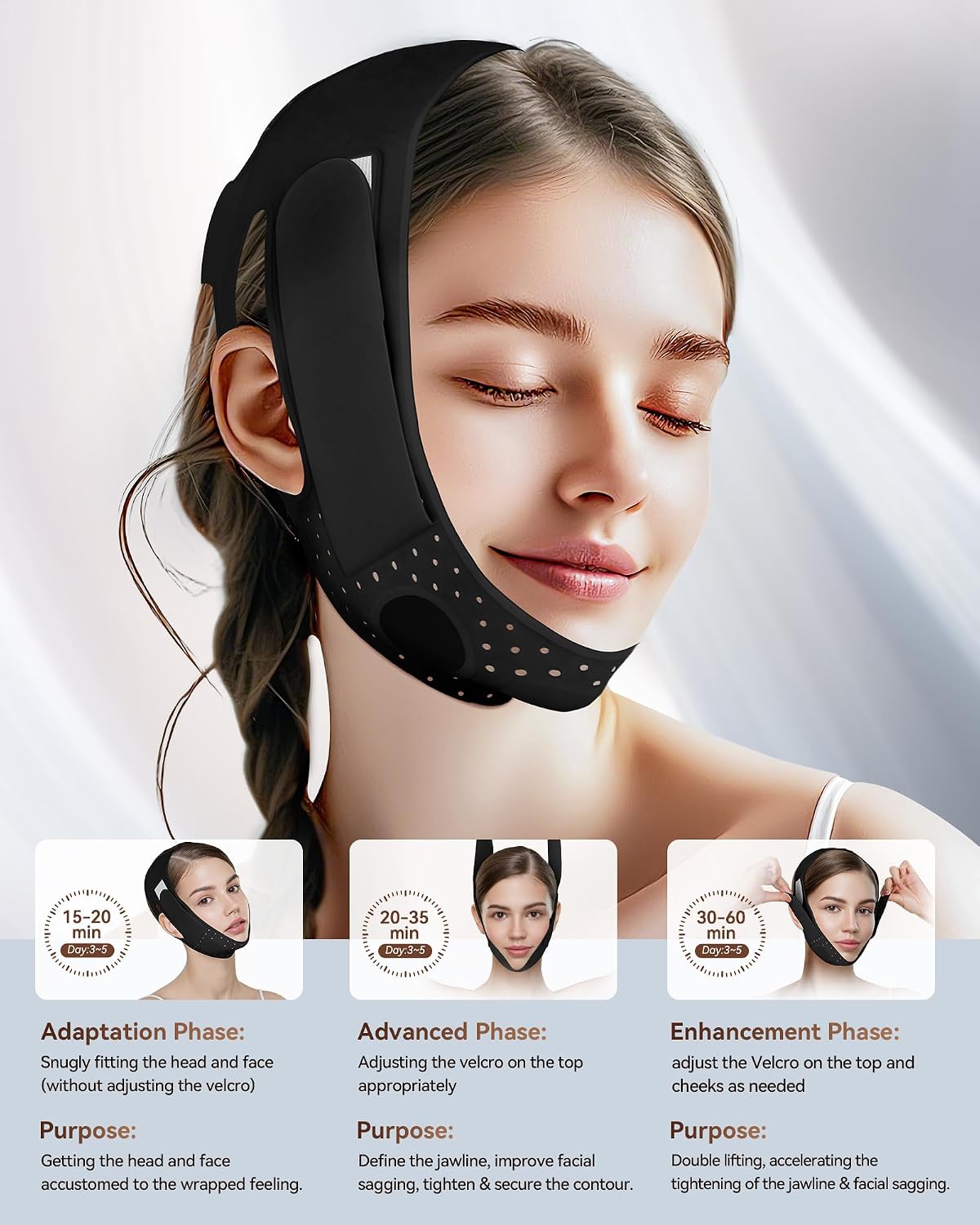 CINTA FACIAL DE SILICONA JUSMORE PARA CONTORNO V REUSABLE - 4