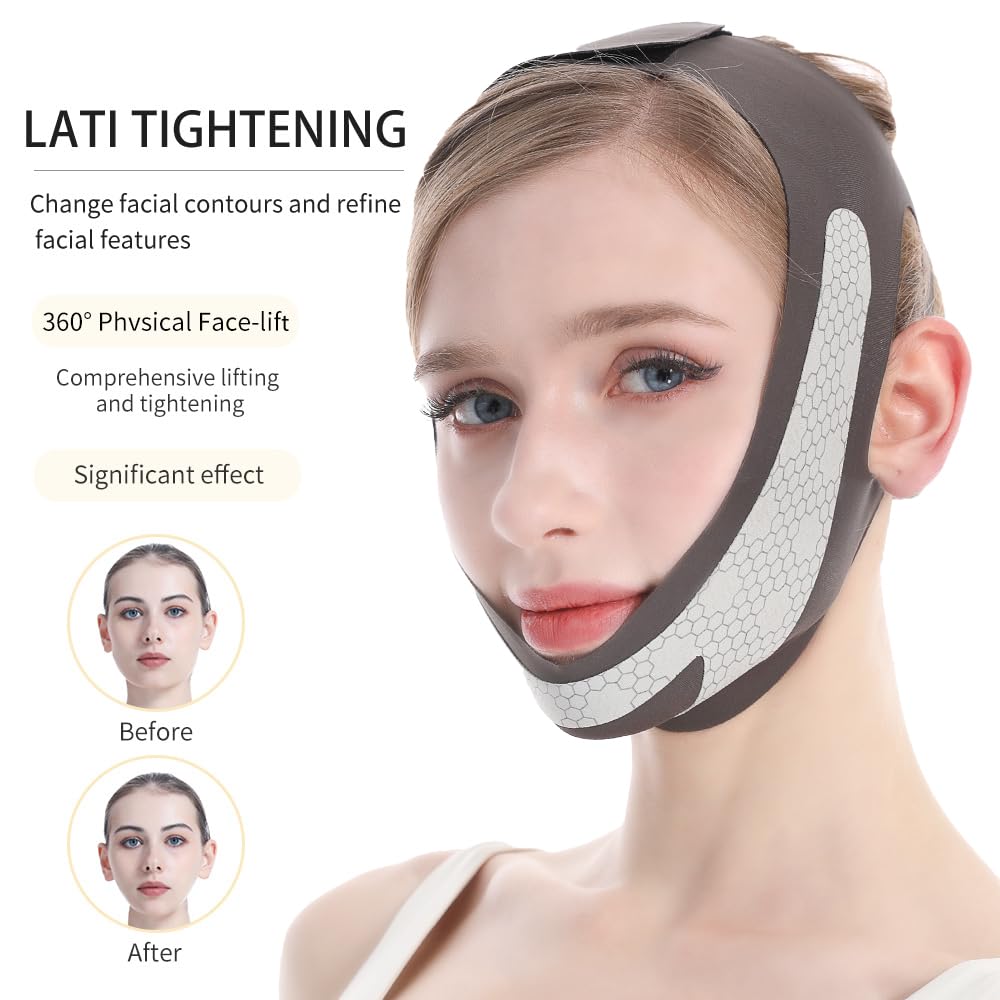 CINTA FACIAL LEVANTADORA CGYISOL CON GRAFENO PARA DORMIR V-LINE NEGRA - 3
