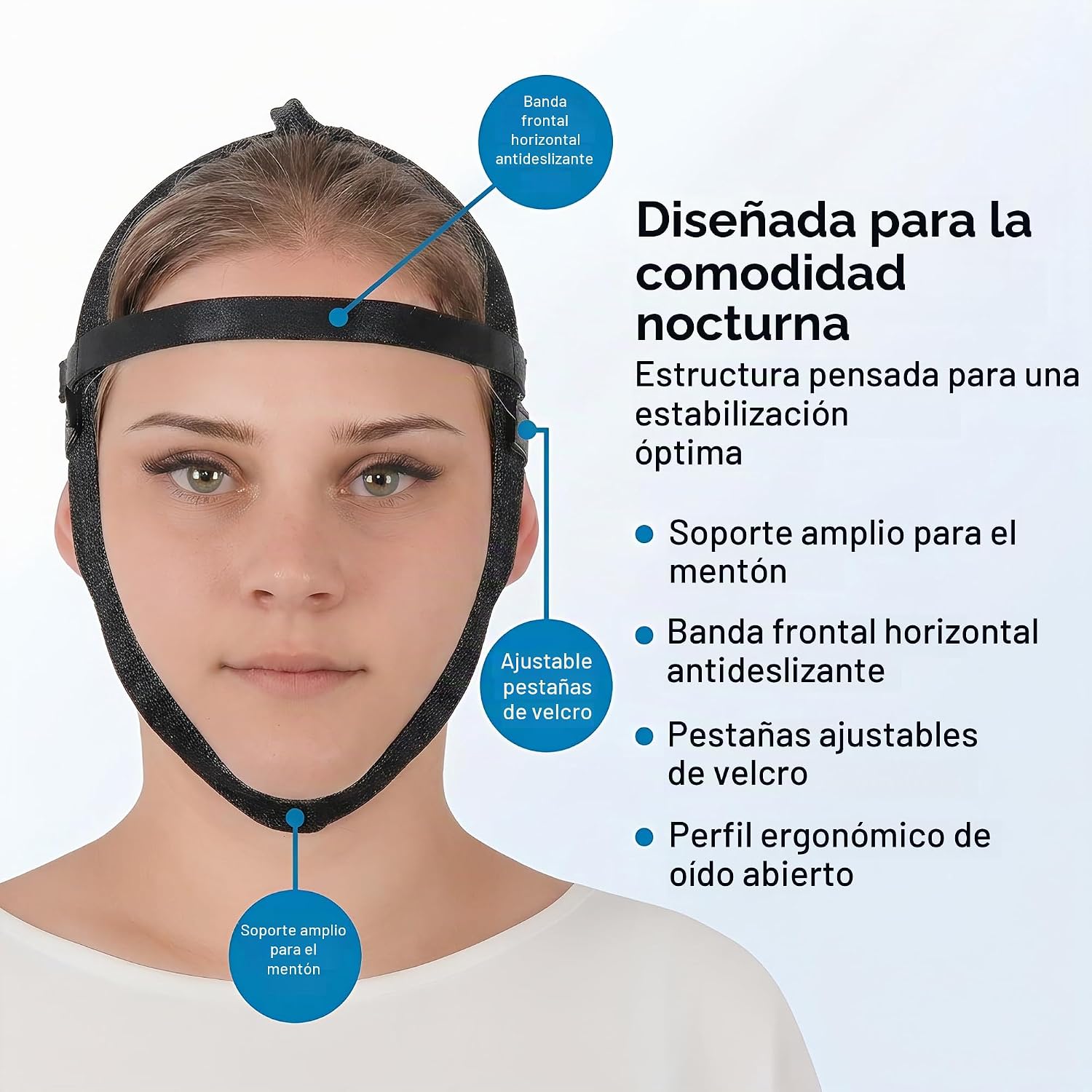 FAJA FACIAL POST CIRUGÍA IKIDO BANDA COMPRESORA PARA MENTÓN Y MANDÍBULA NEGRA - 3
