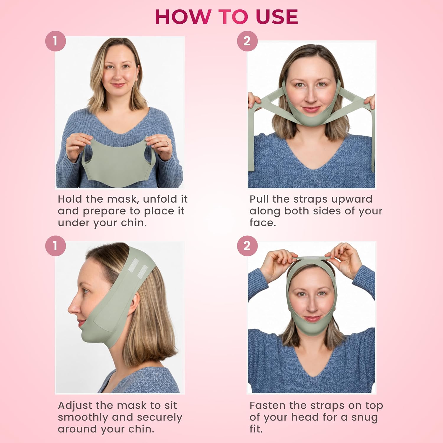 MASCARILLA V-LINE PARA MENTÓN FORPEER AJUSTABLE PARA REDUCCIÓN DE PAPADA Y MODELADO DE MANDÍBULA - 4