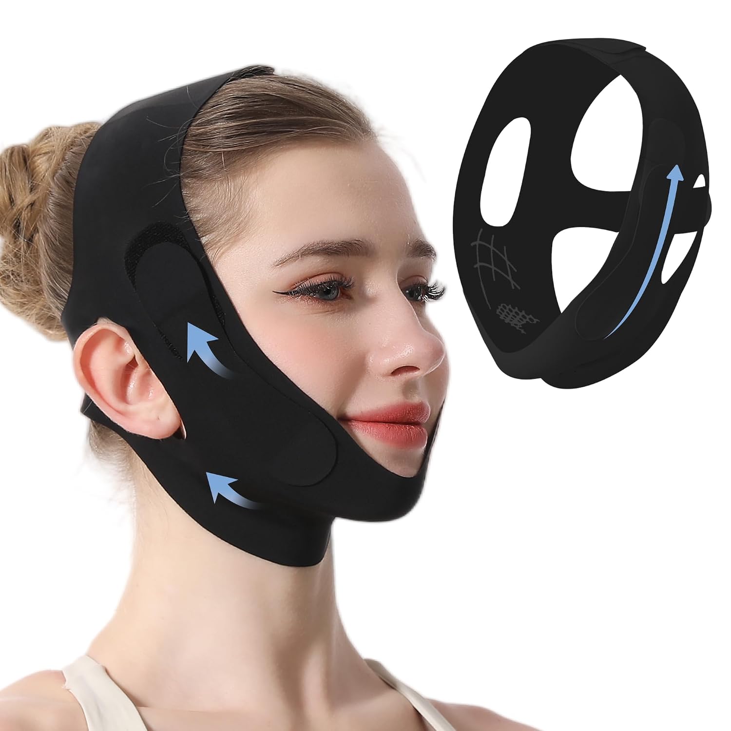 FAJA PARA MENTÓN PEAKALO GRAPHENE CON DISEÑO AJUSTABLE 3D NEGRO - 1