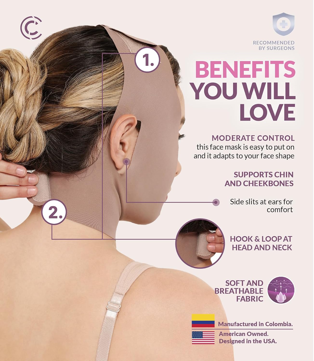 FAJA MENTONERA CURVEEZ POST CIRUGÍA LIPO COMPRESORA PARA PAPADA Y CUELLO - 4