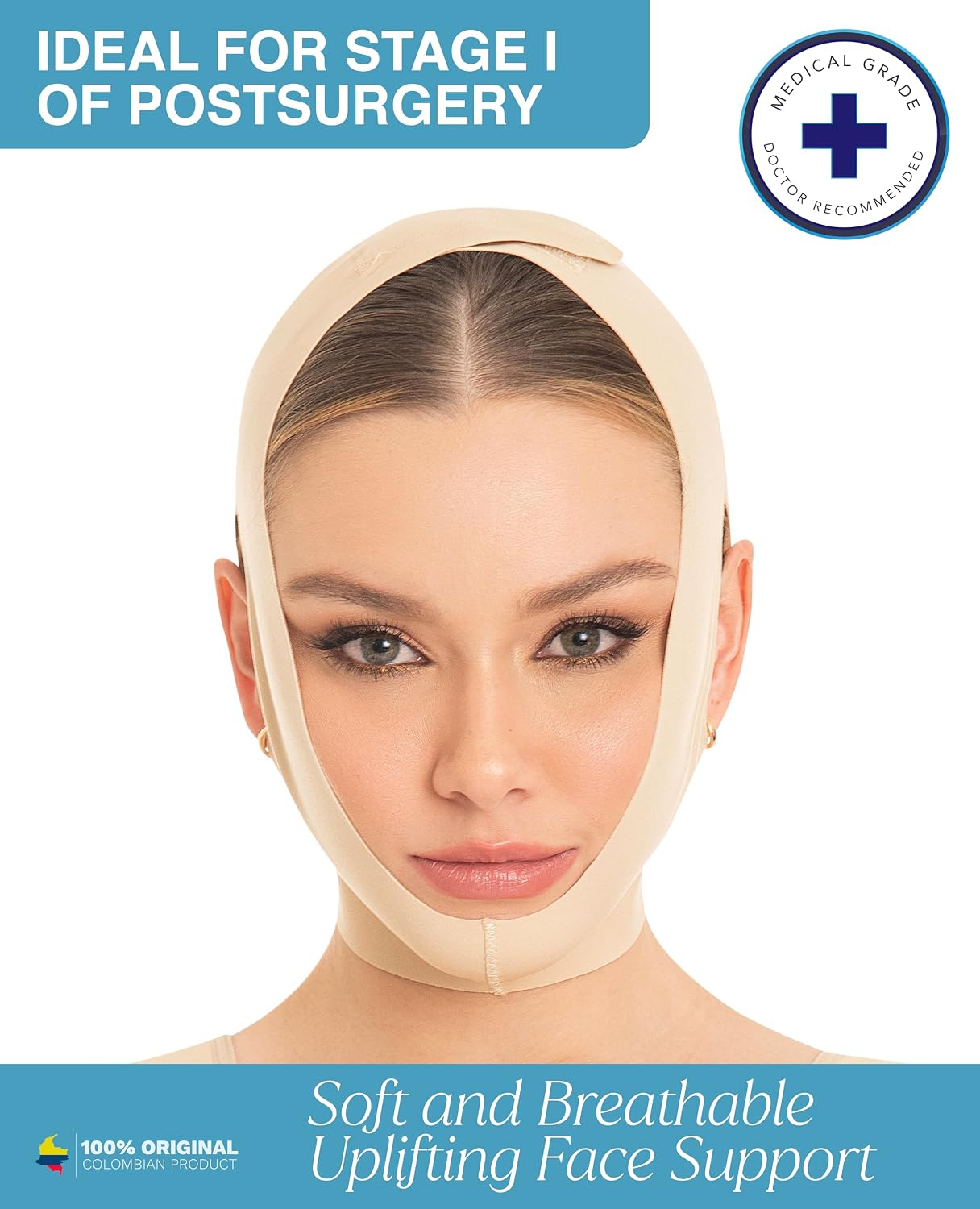 MENTONERA POSTQUIRÚRGICA FACIAL MYD FACE SLIMMING XL BEIGE - 2